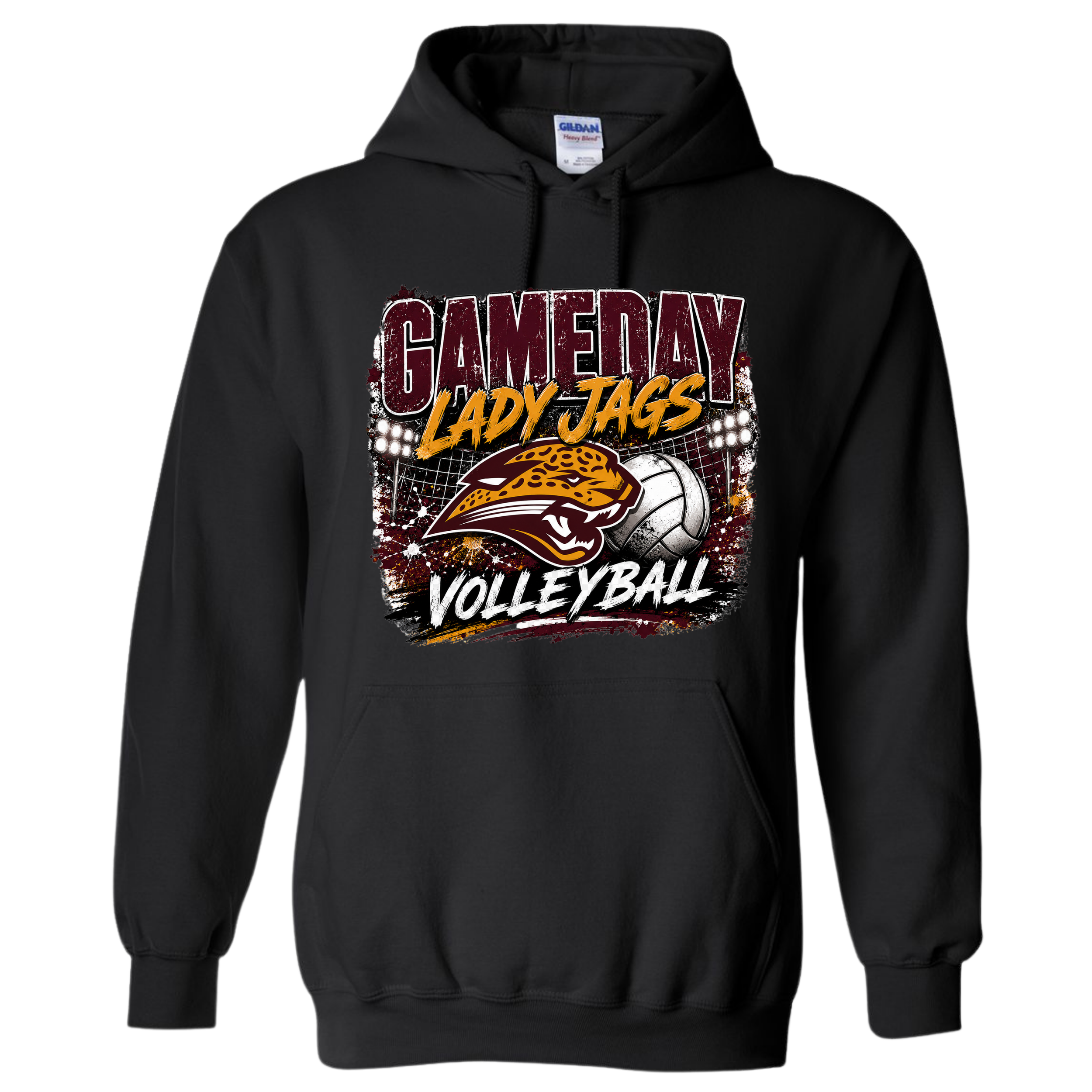 Game Day Volleyball - Black Hoodie.png