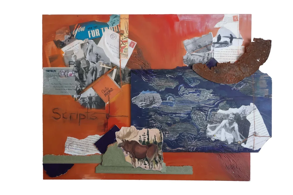 Panel 2: ‘Post Scripts.’ Mixed Media (24” x 30”).