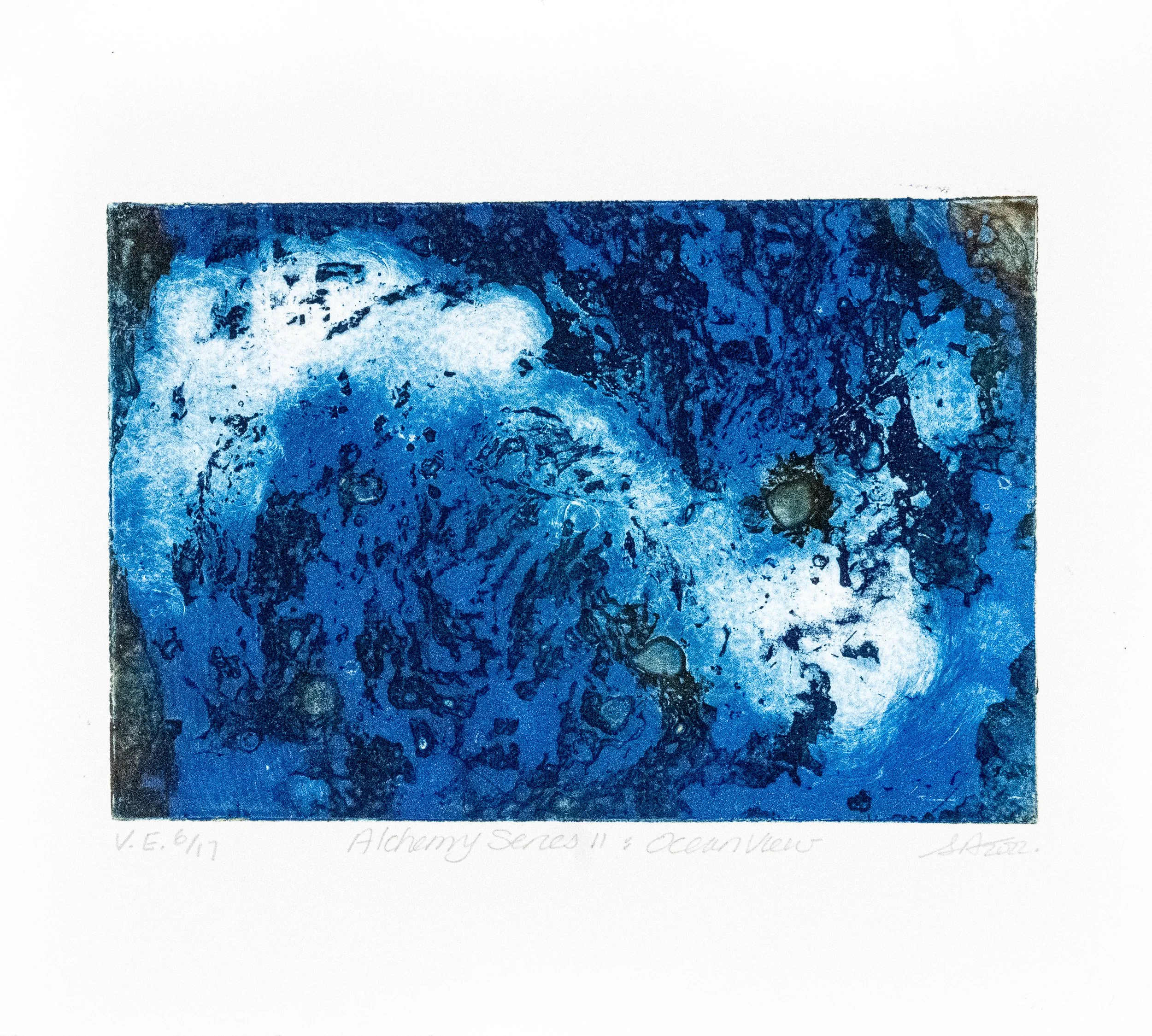 V.E. 6/17, 6" x 9", Alchemy Series II: Multi-viscosity Marble Etching, 2022
