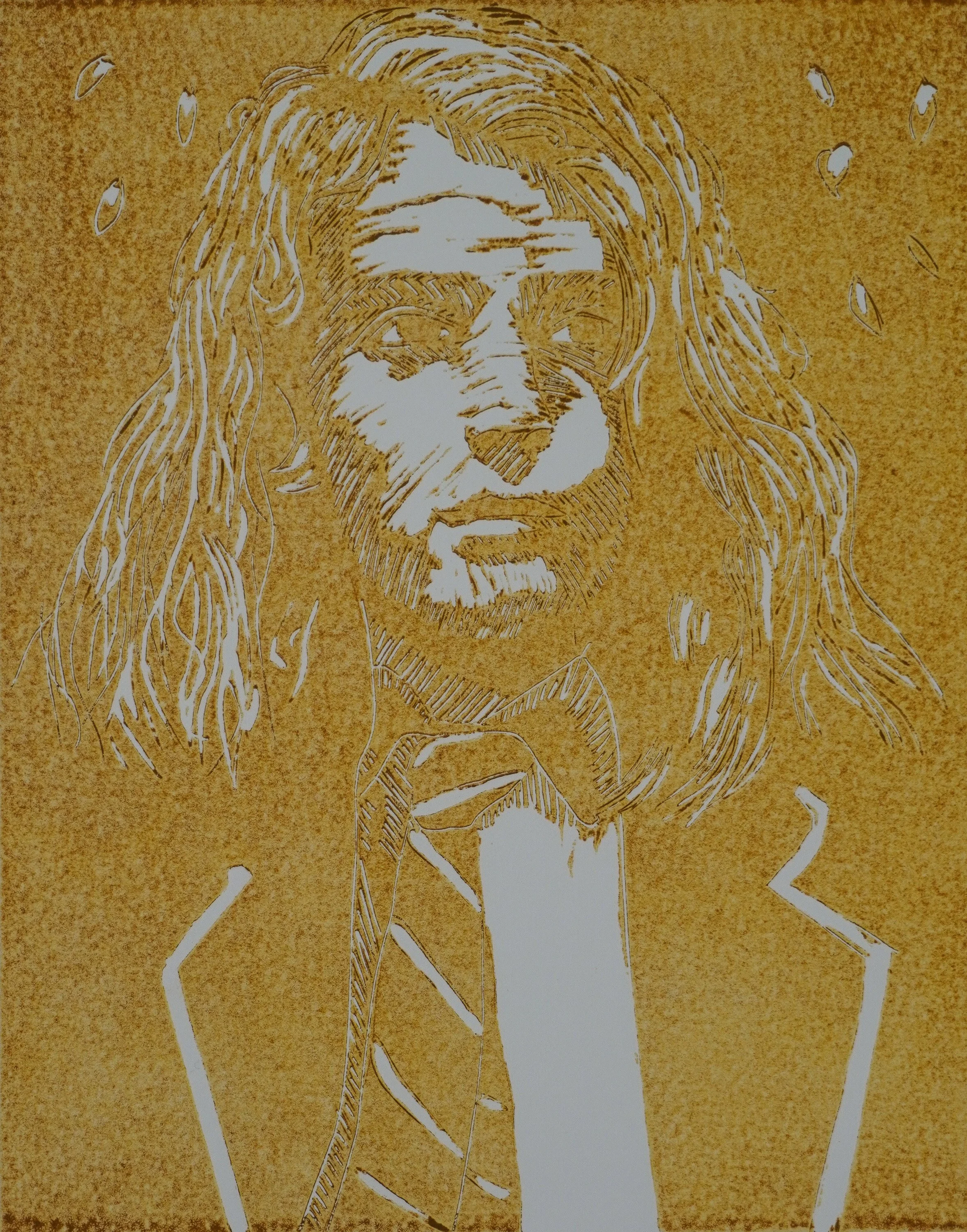 Scottish Boarder: Dispatched, 11"x15", Linocut, 2021