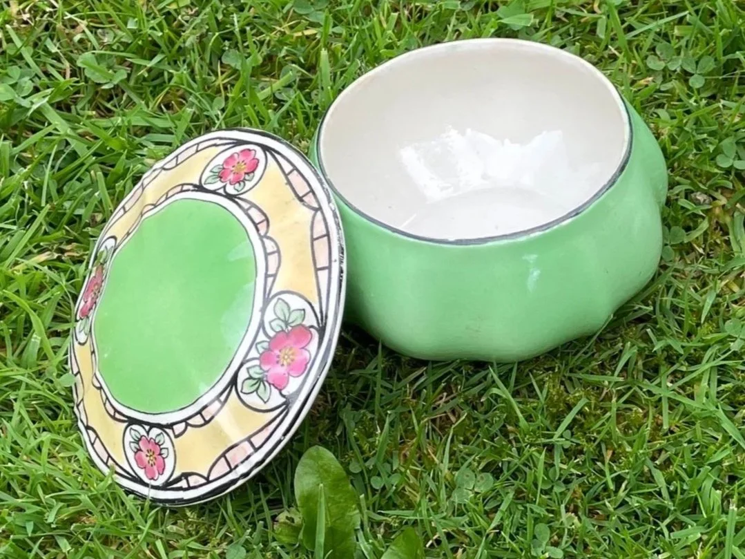 Vintage ceramic pot with lid