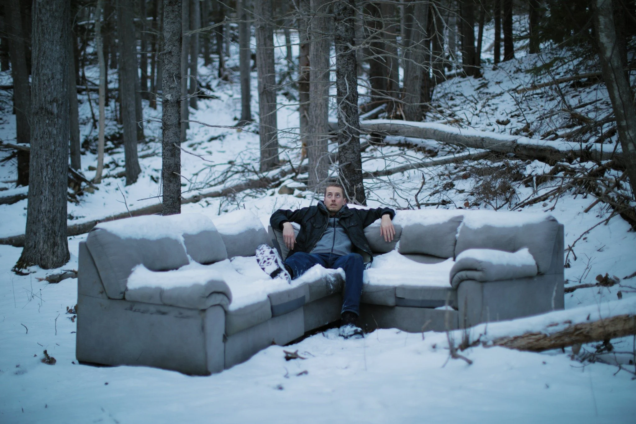 FUTURE HISTORY &mdash;&mdash; There's a certain absurdity in things left behind in the woods. This sectional faux-leather couch clearly wasn't just dumped as trash, someone hauled it out on purpose to the former Clarke Brothers pulp mill pipeline. Gu