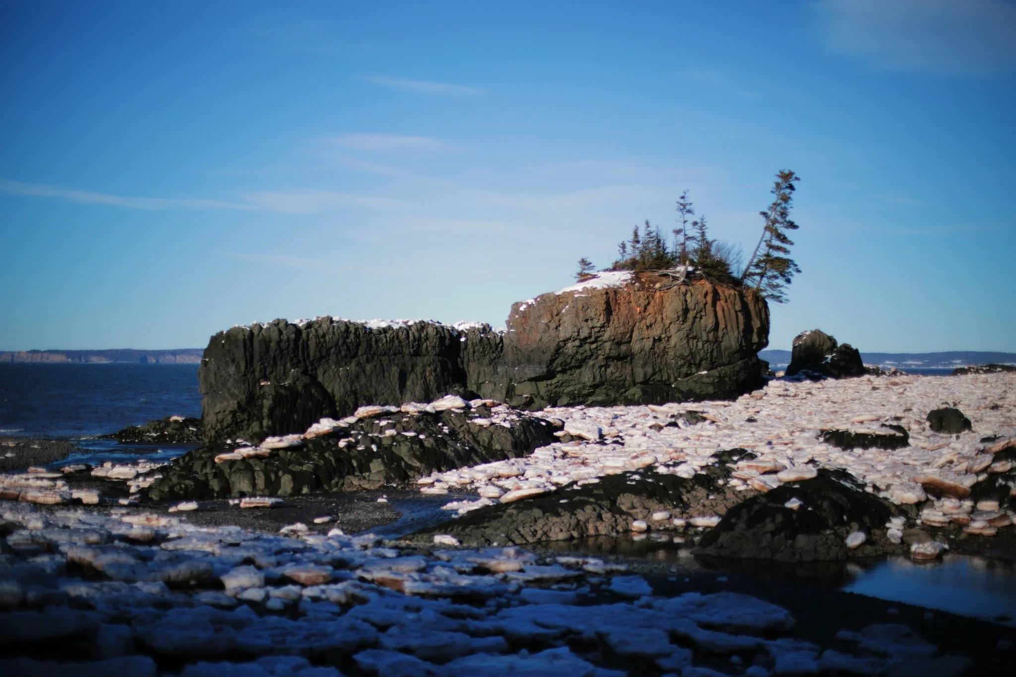 EDGE AGAINST &mdash;&mdash; I've gone whole winters without once seeing ice settle on the saltwater shore. Usually, it's confined to the cliffsides, frozen falls and towering icicles, melted the moment they reach the tideline. But this season, a sust