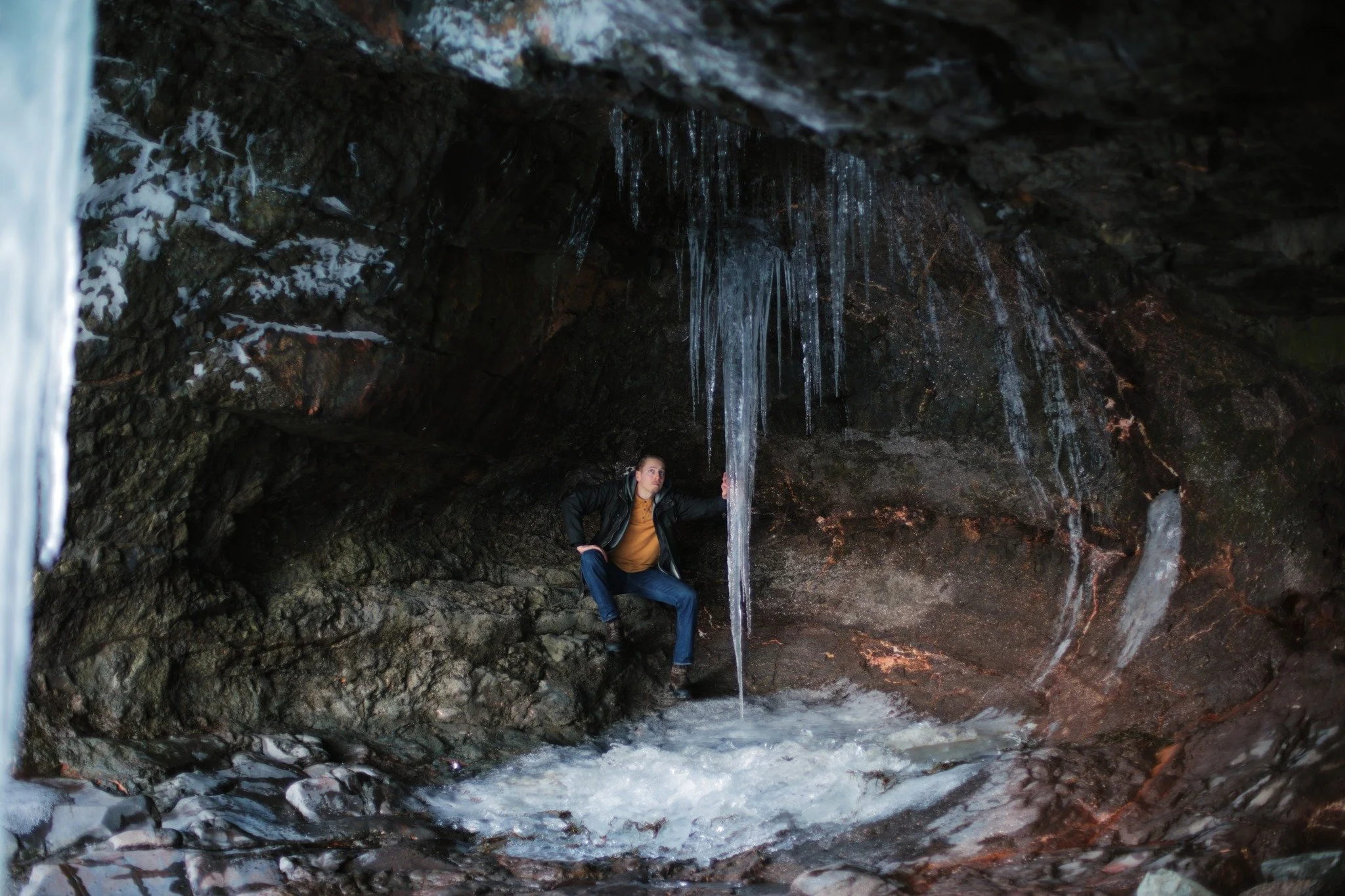 SLEEPLESS SEA &mdash;&mdash; I can't overstate the weight of wonder in such a space. Sea cave hollowed under by a billion successive waves, veiled from view by a wistful wall of ice. Sometimes, the sensation of not belonging is exactly what makes me 