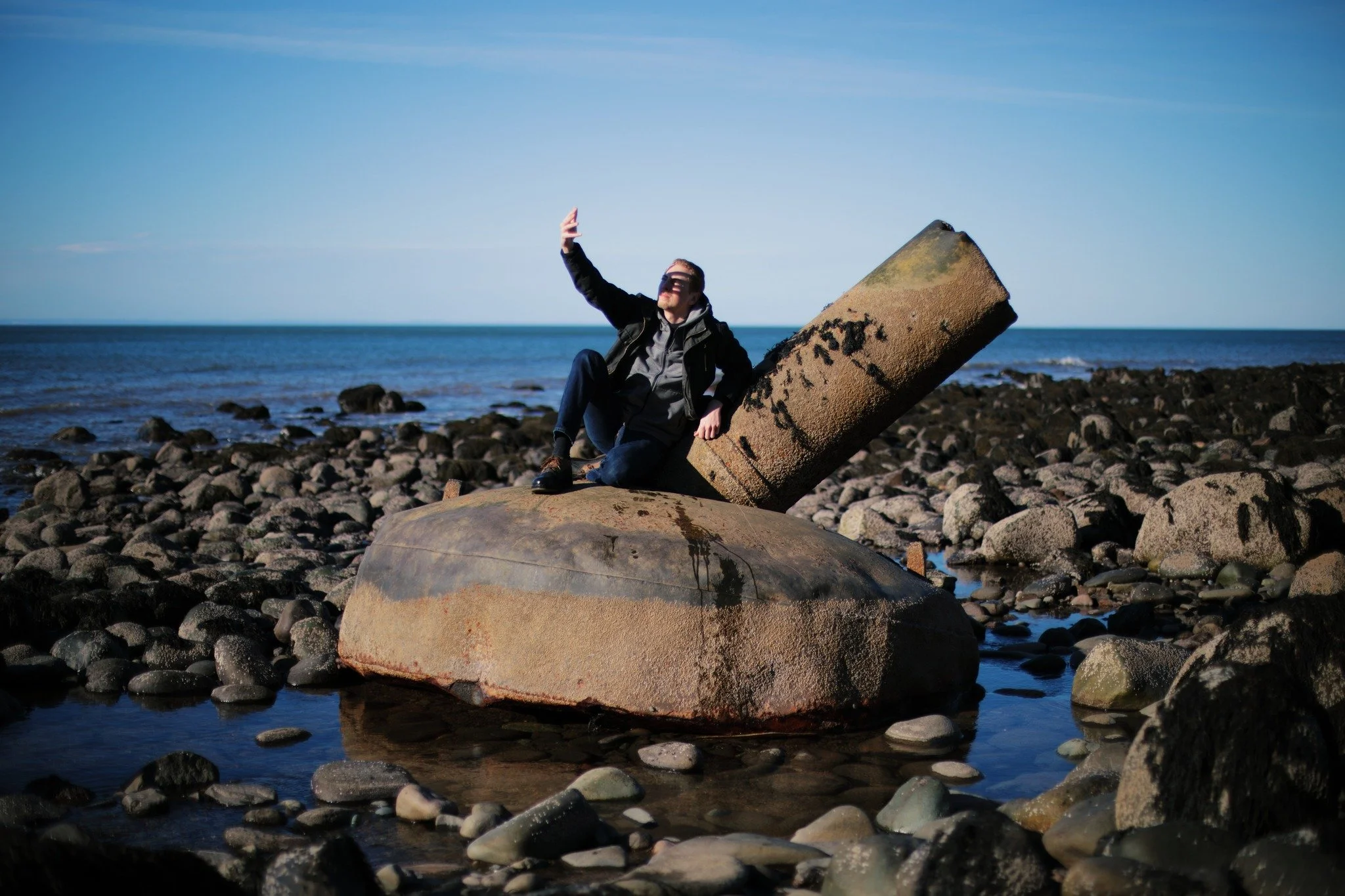 TO THE MELT &mdash;&mdash; This big old hunk of metal has been run aground here for as long as I remember. Not really sure what it was &mdash; some buoy or beacon, maybe. It only shows at the lowest tide, a more regular citizen of an underwater world