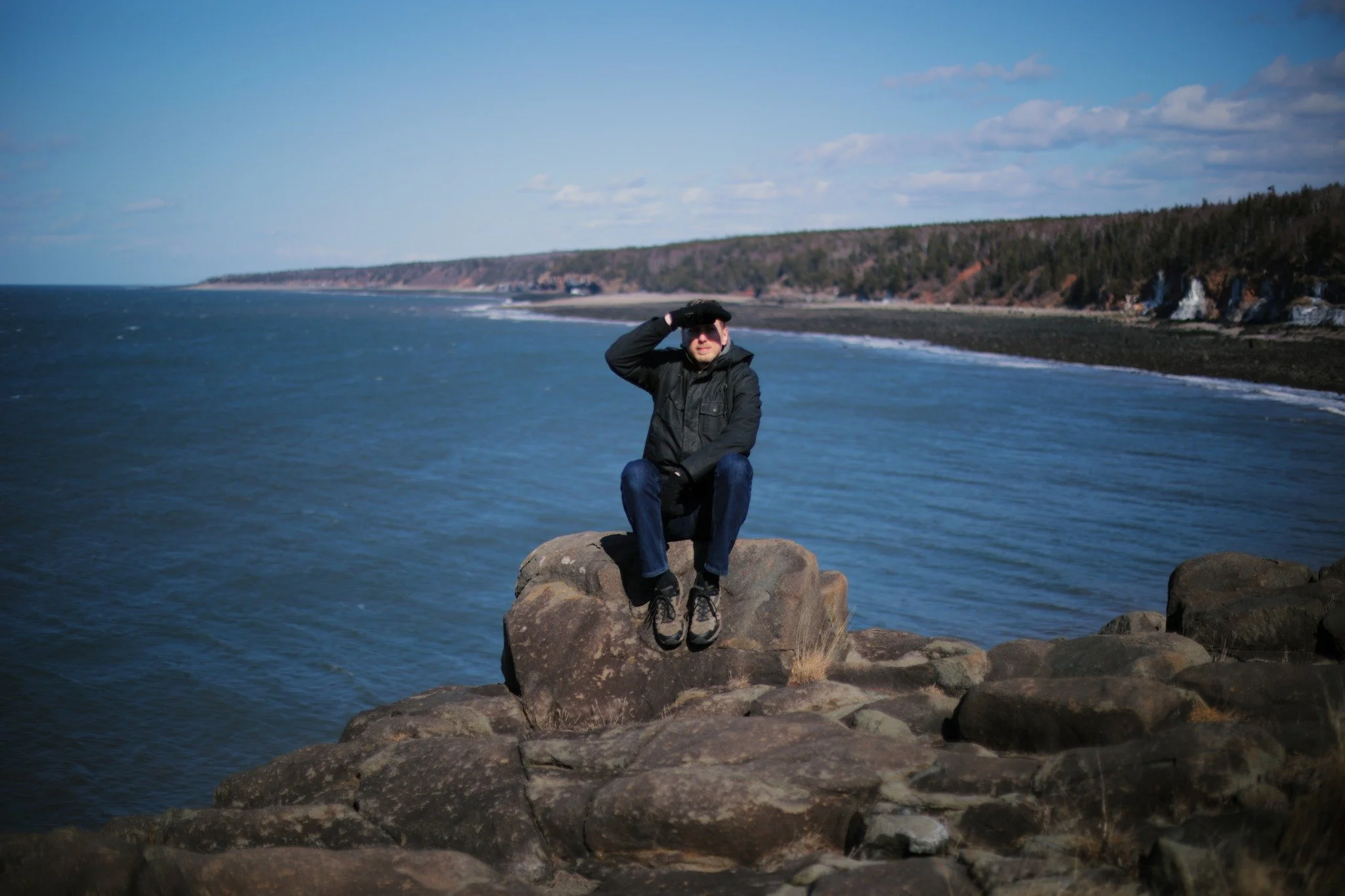 NEARLY HERE &mdash;&mdash; Ice on the cliffs and cold wind in my face, I guess it's always winter somewhere. Bright sun usually has me heading for shade, but now and then, I go to get a little blinded. Catch me in a brightness so complete that the sh