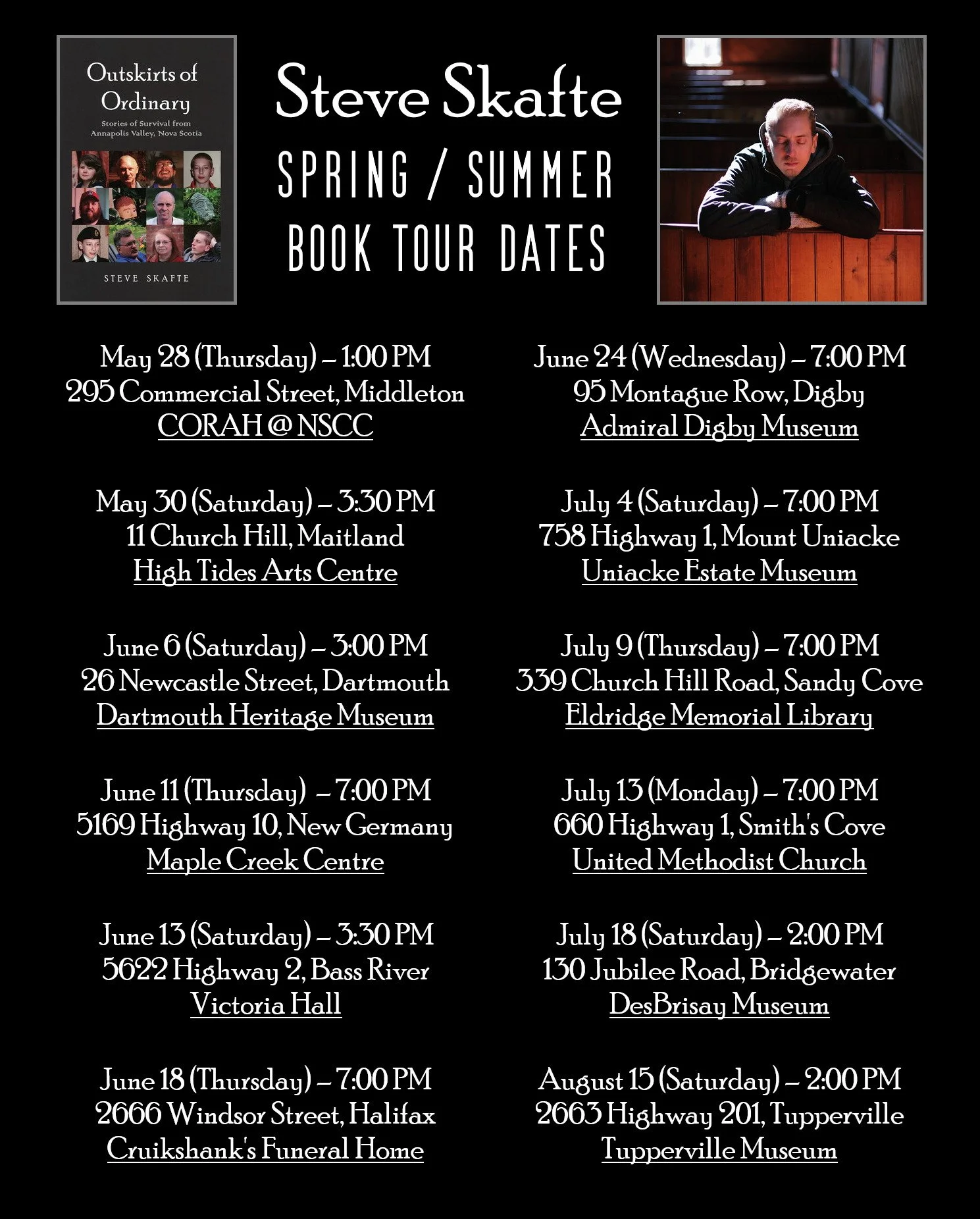 6 down, 12 to go on my spring book tour! Lots of stops left in central and western Nova Scotia. Where will I see you?