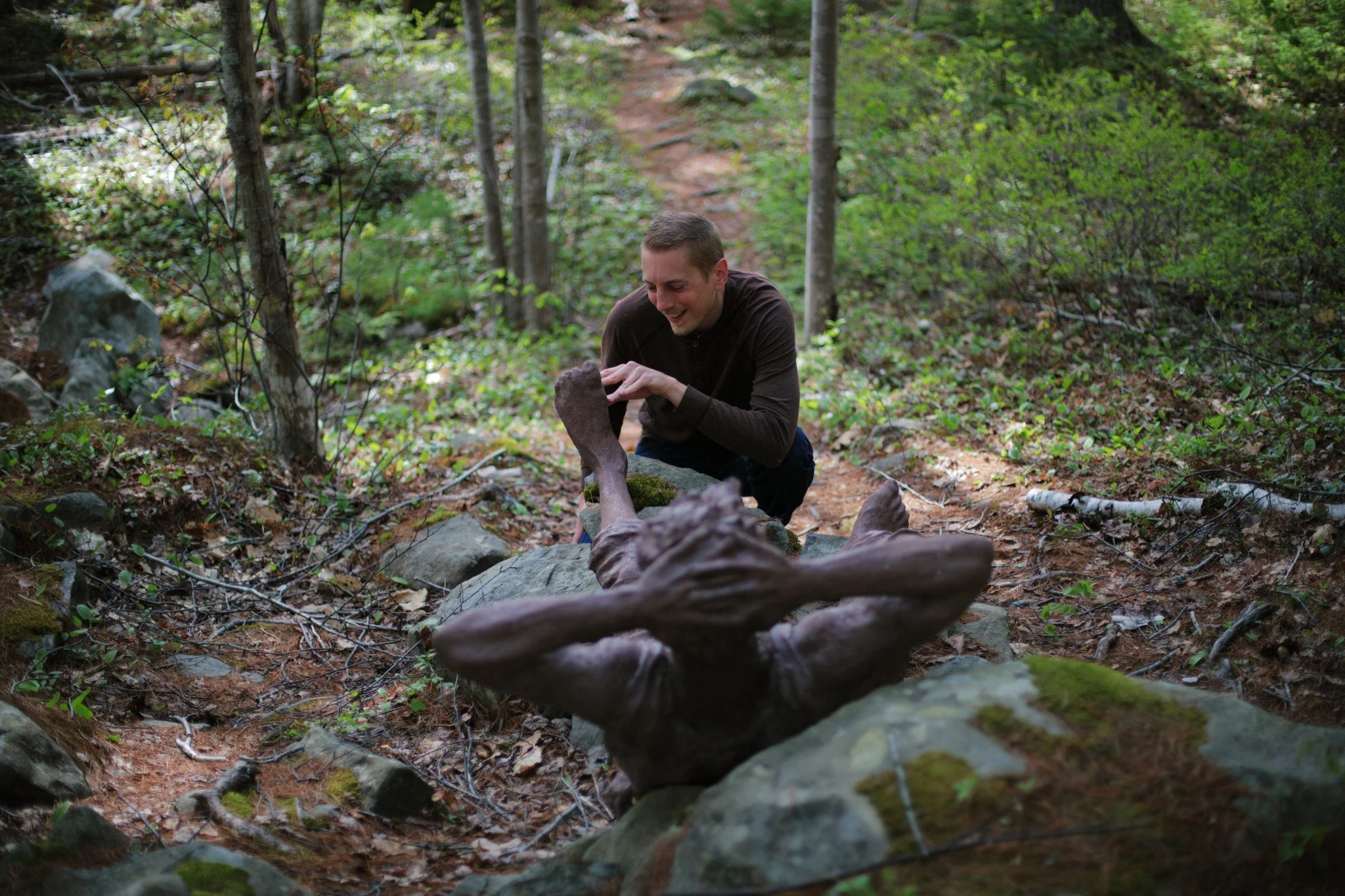 STORIES FOR THEM &mdash;&mdash; I find it amusing how the work of Ivan Higgins so often mirrors my own. Many of my self-portraits are similarly posed, in the process of reclining on rocks, hanging from trees, or leaping across streams. I feel excepti
