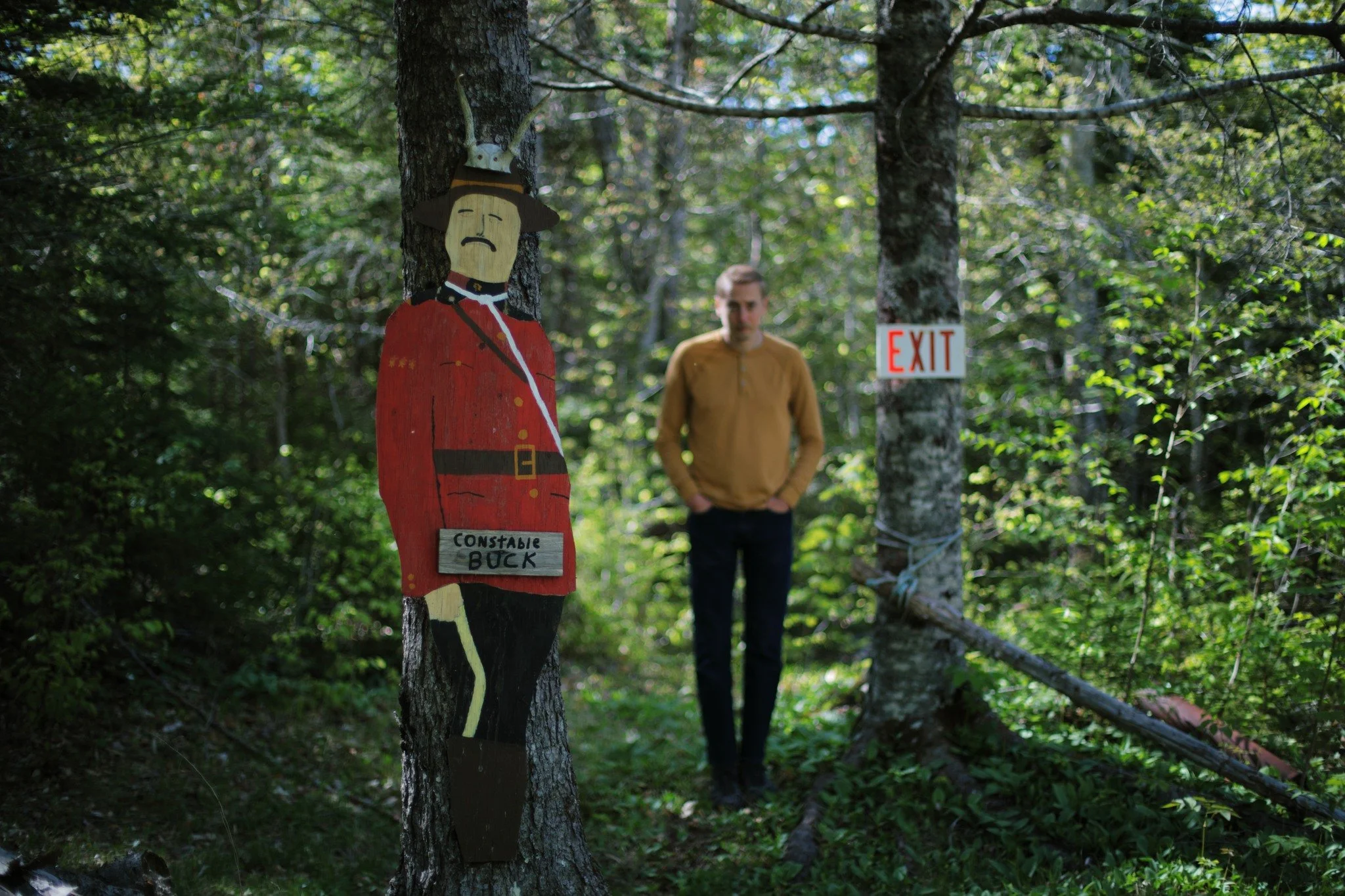 LEFT OF LATE &mdash;&mdash; Curious displays on a wooded wander, greeting only me going in and out. I pass the brushy yards of cabins growing hot in a bright spring sun. I stop to say hi, but there's never anyone around when I am. It's been dry in ge