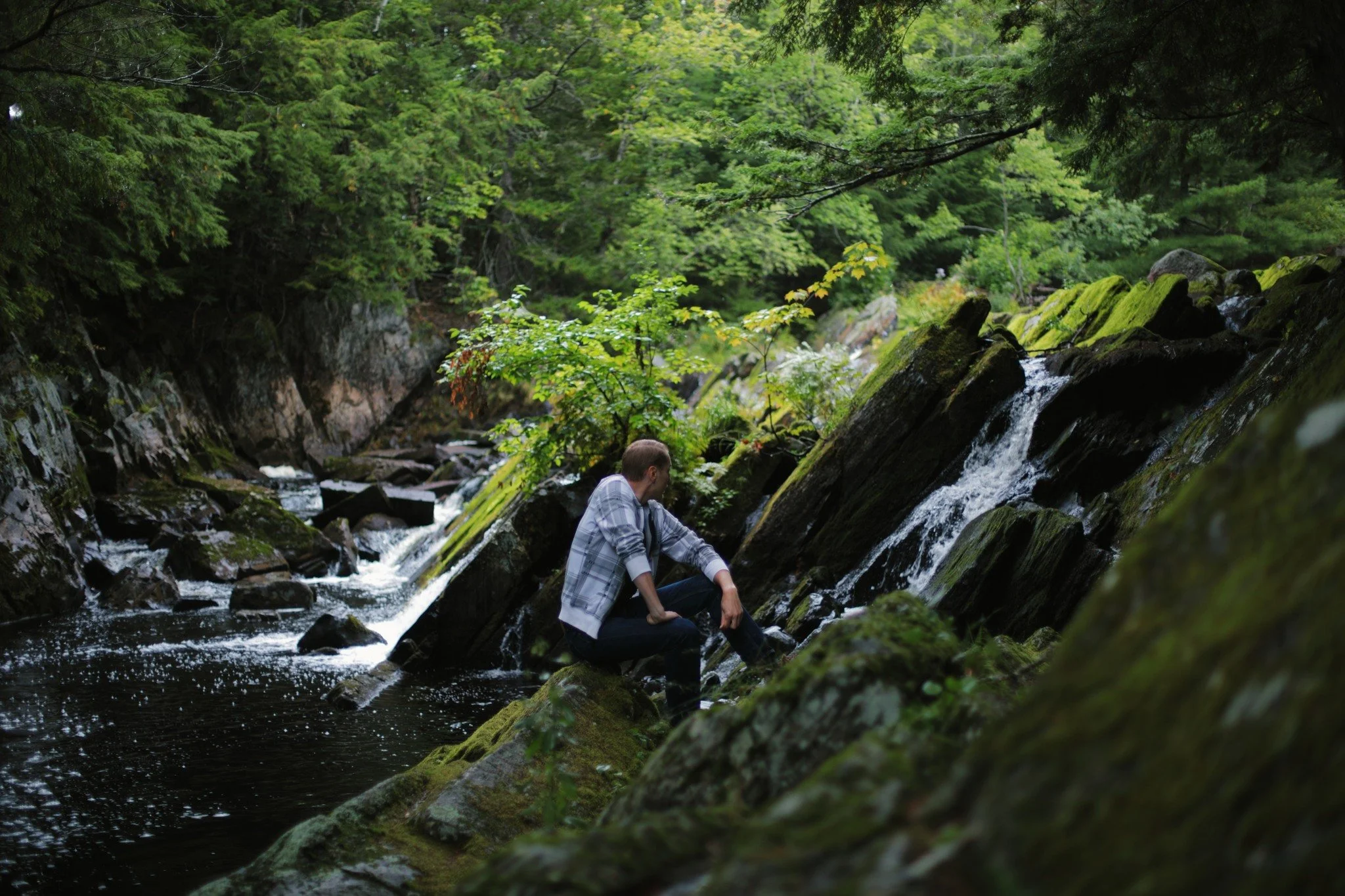 MARKED NEARBY &mdash;&mdash; Just downstream of a rickety pony truss bridge (likely as old as anyone living), there's a jagged cascade called "Devil's Hook". These dark depths of North River aren't anywhere you'd come by chance, five desola