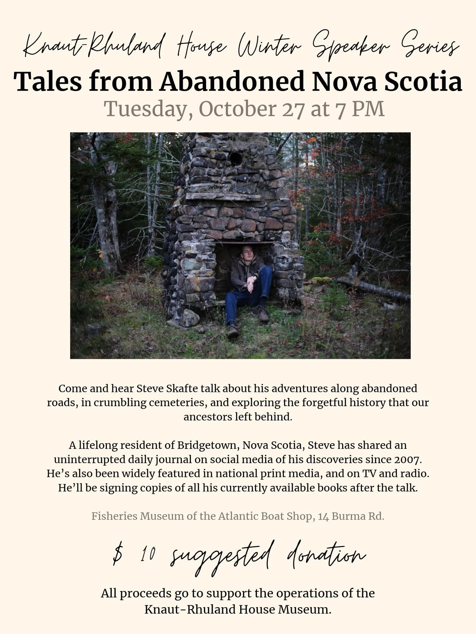 Catch me next week on the South Shore! I'll be telling tales from my 3 latest books at Fisheries Museum of the Atlantic's Boat Shop (14 Burma Road, Lunenburg)

Hosted by @knautrhuland @fisheriesmuseumoftheatlantic