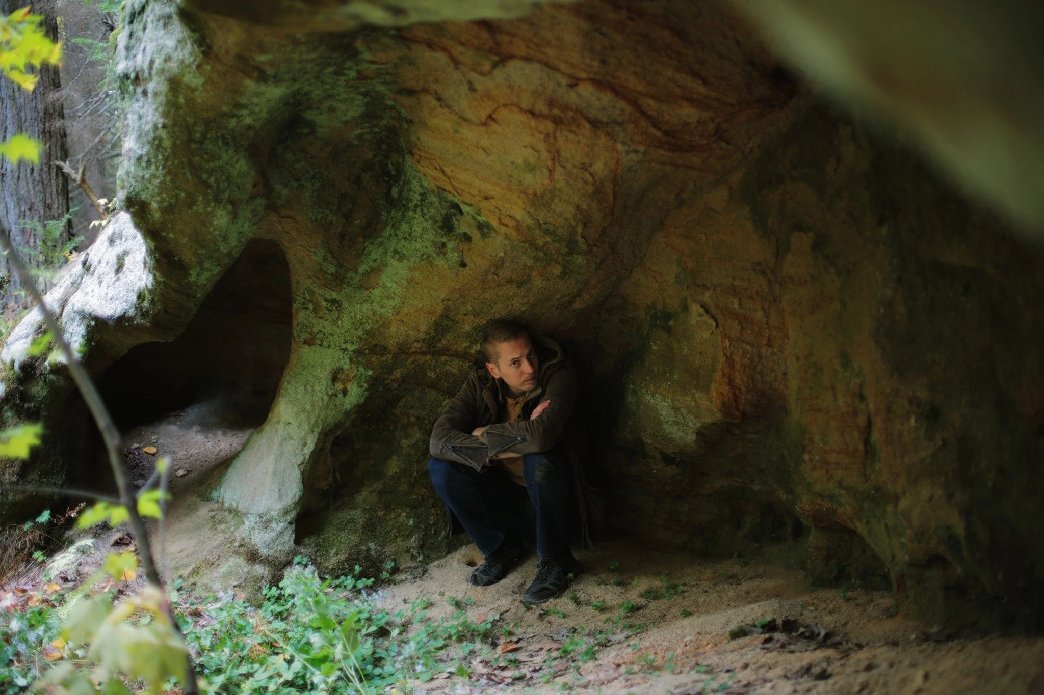 NO MEANS MUTED &mdash;&mdash; Sandstone erodes organically, caves carved from the workings of wind and water, or windblown snow in gentle abrasion. I wonder if these walls once held ancient art, cut by members of an indigenous population, hundreds or