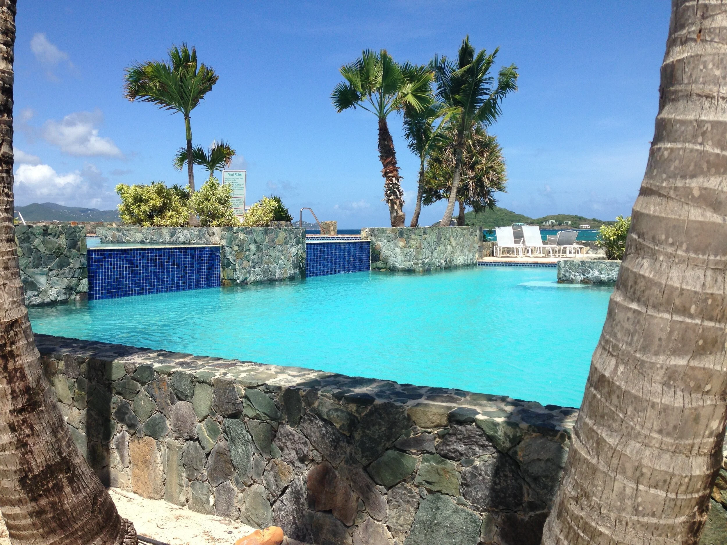 The pool looks at St. John