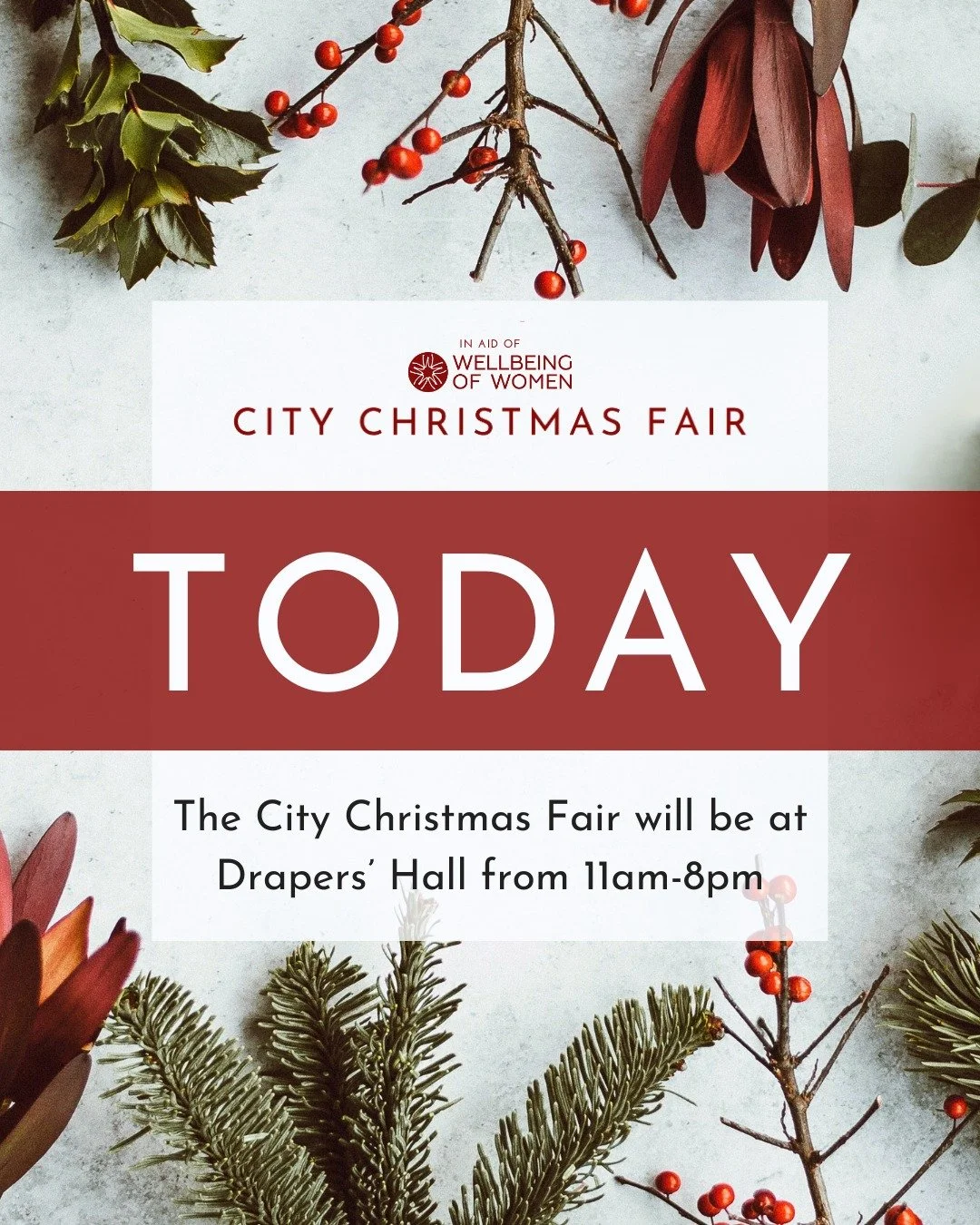 🎄Today is the day!

✨  It's finally time for the City Christmas Fair. Join us today at the magnificent Drapers' Hall for a day of Christmas shopping, charity and cheer. 

🎁With over 50 fabulous stalls, you are sure to find the perfect Christmas gif