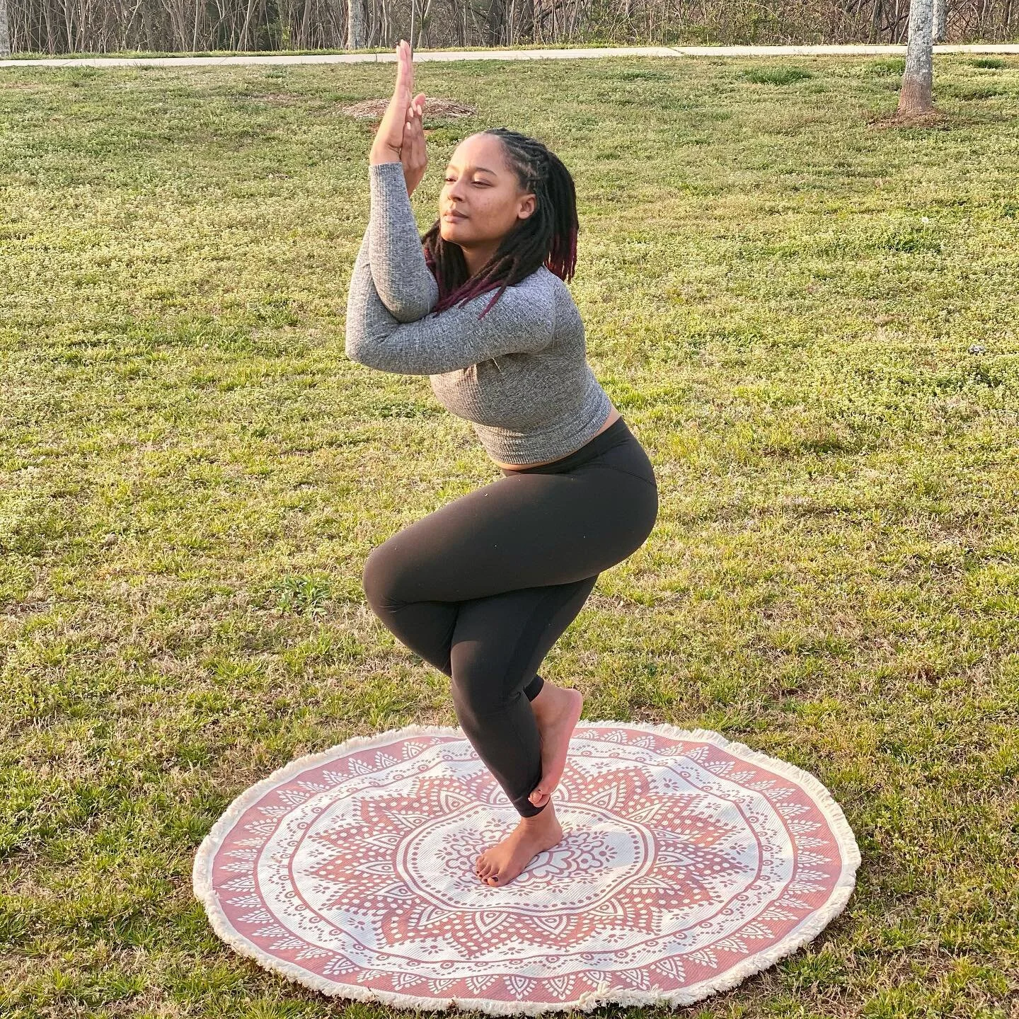 We&rsquo;re twisting today for the #bwycspring21 challenge! I am in eagle pose or #garudasana. You can do this pose in a chair as well! Cross your leg, then attempt to touch your foot to your calve eventually the ankle will cross behind. Then the arm