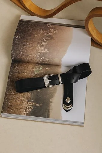 "Donna" leather belt NICKEL