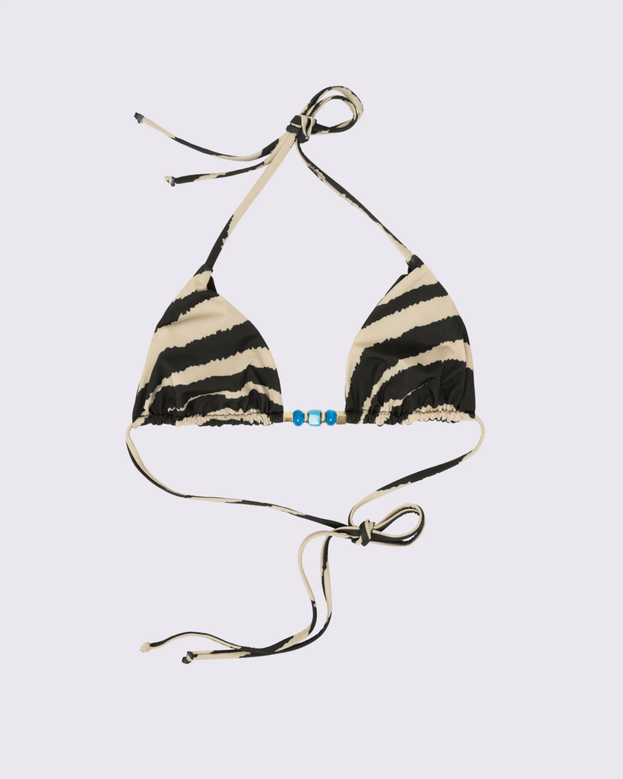 VASSIA KOSTARA ZEBRA PRINT TRIANGLE BIKINI TOP