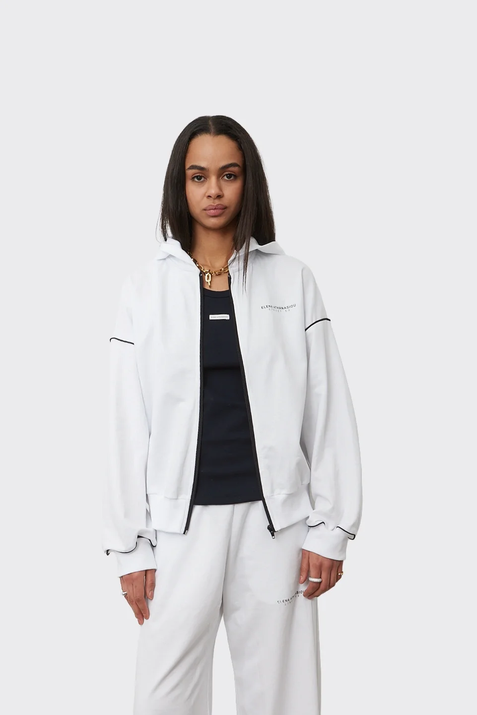 Elena Athanasiou Essential Ζακέτα Με Κουκούλα APPAREL Λευκη