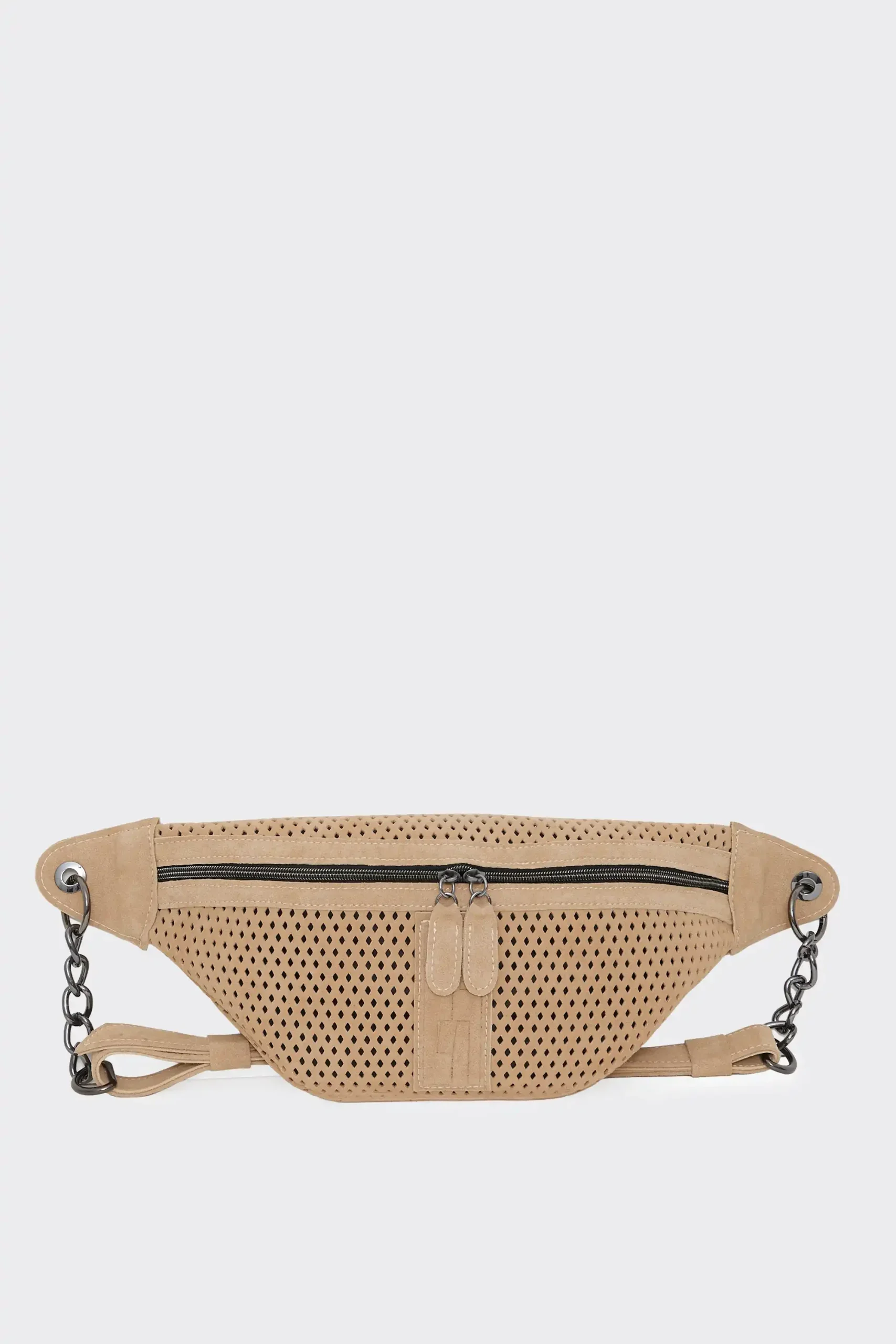 Body Bag Net Planet Suede Τσάντα Χιαστί Μπεζ