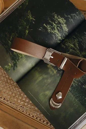 "Donna" leather belt NICKEL