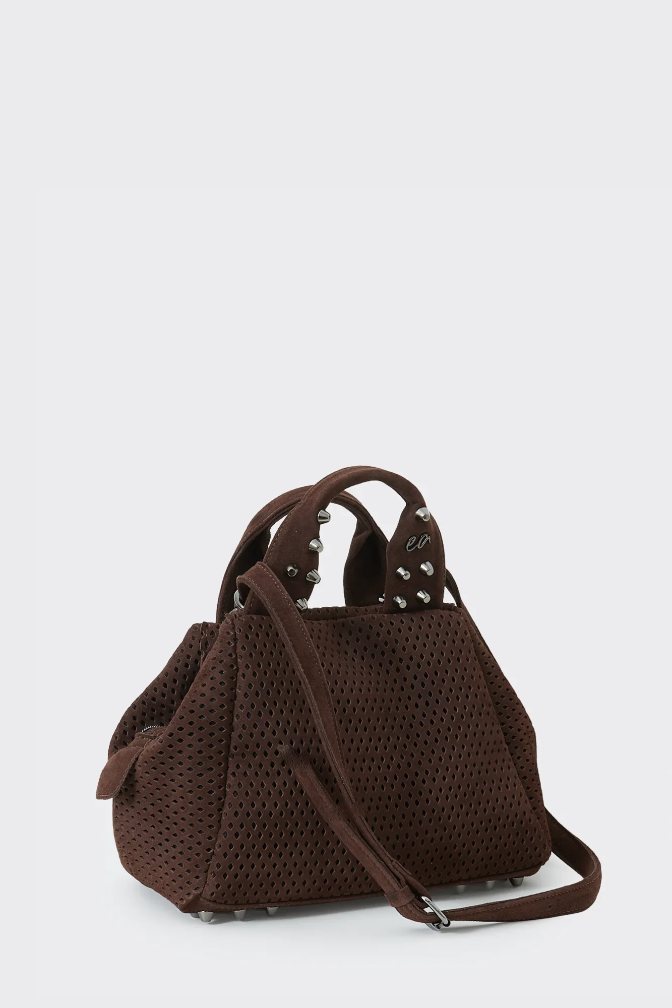 Bubble Bag Net Planet Suede Τσαντα Χειρος Καφε Small