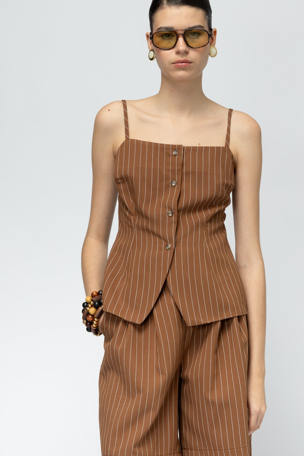 MALLORY RASPBERRY BROWN TOP