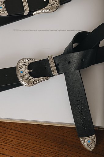 "On the beach" leather belt NICKEL