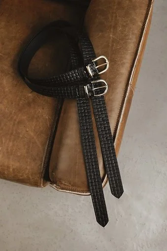 "All right" leather belt NICKEL