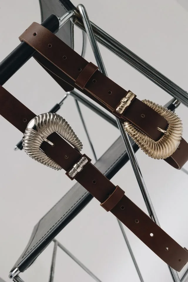 "Sara" leather belt NICKEL