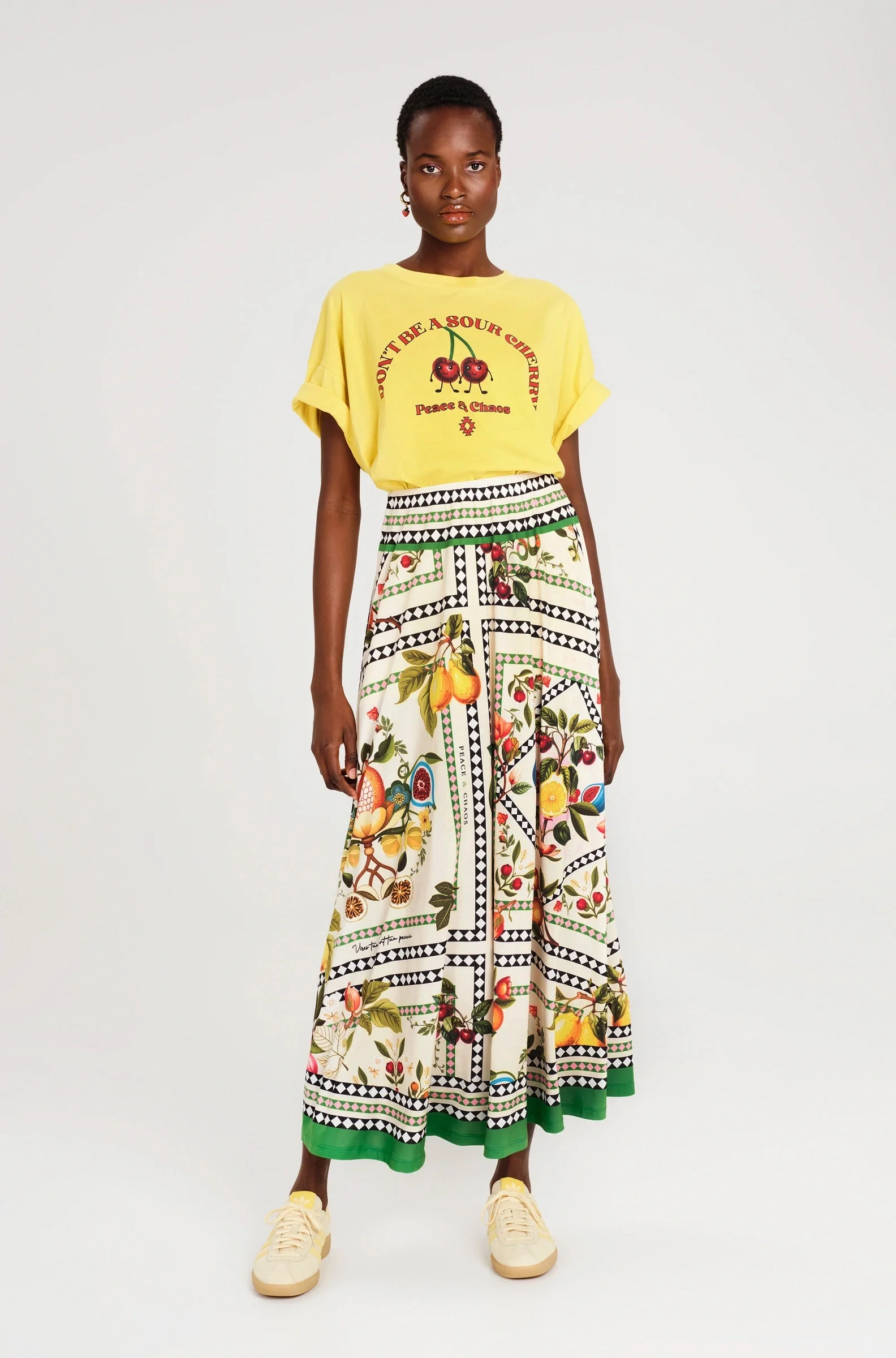 PEACE + CHAOS TUTTI-FRUTTI LONG SKIRT