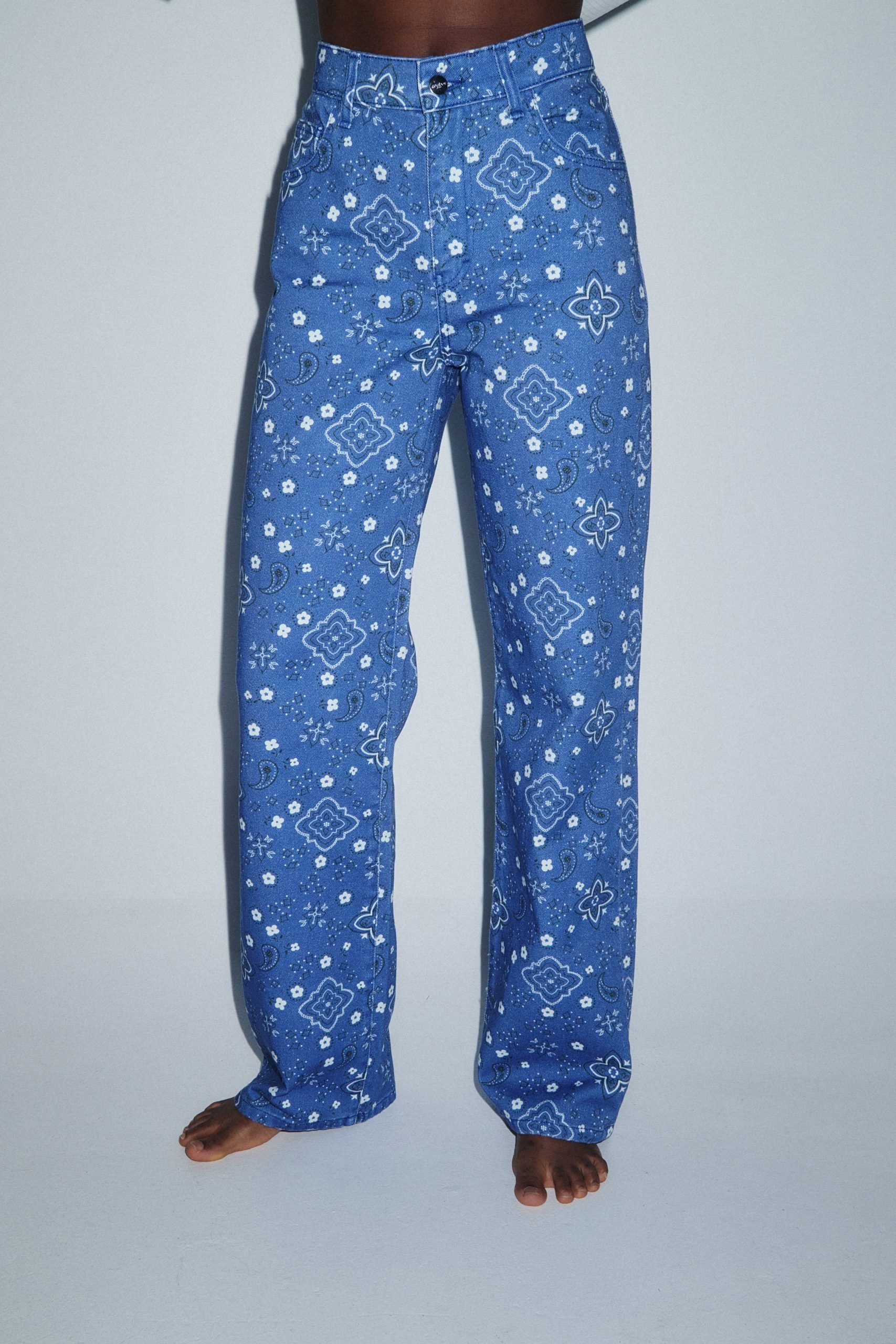 Combos Knitwear Denim Trouser Paisley