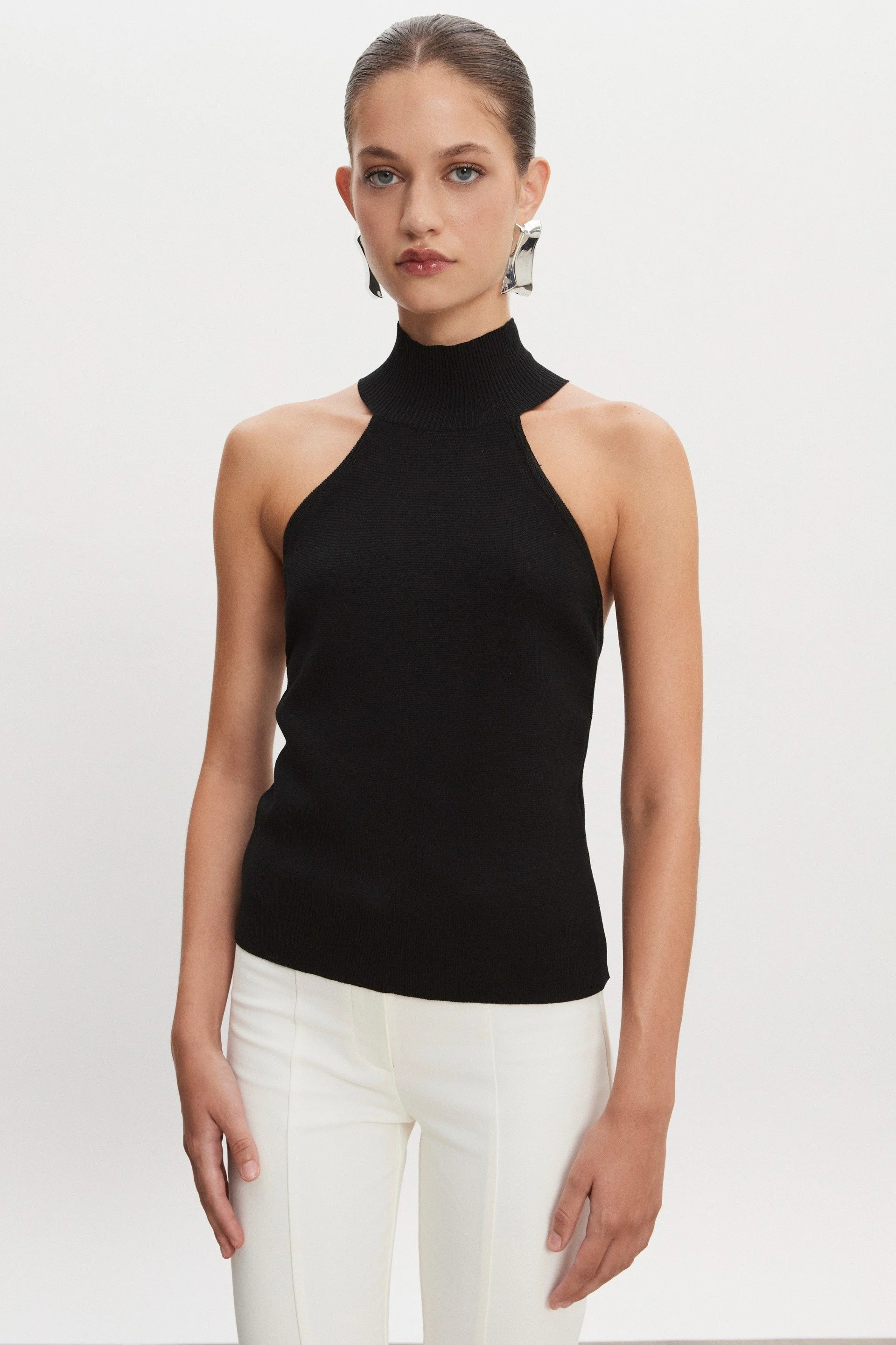NADIA RAPTI HEAVEN KNITTED TOP BLACK