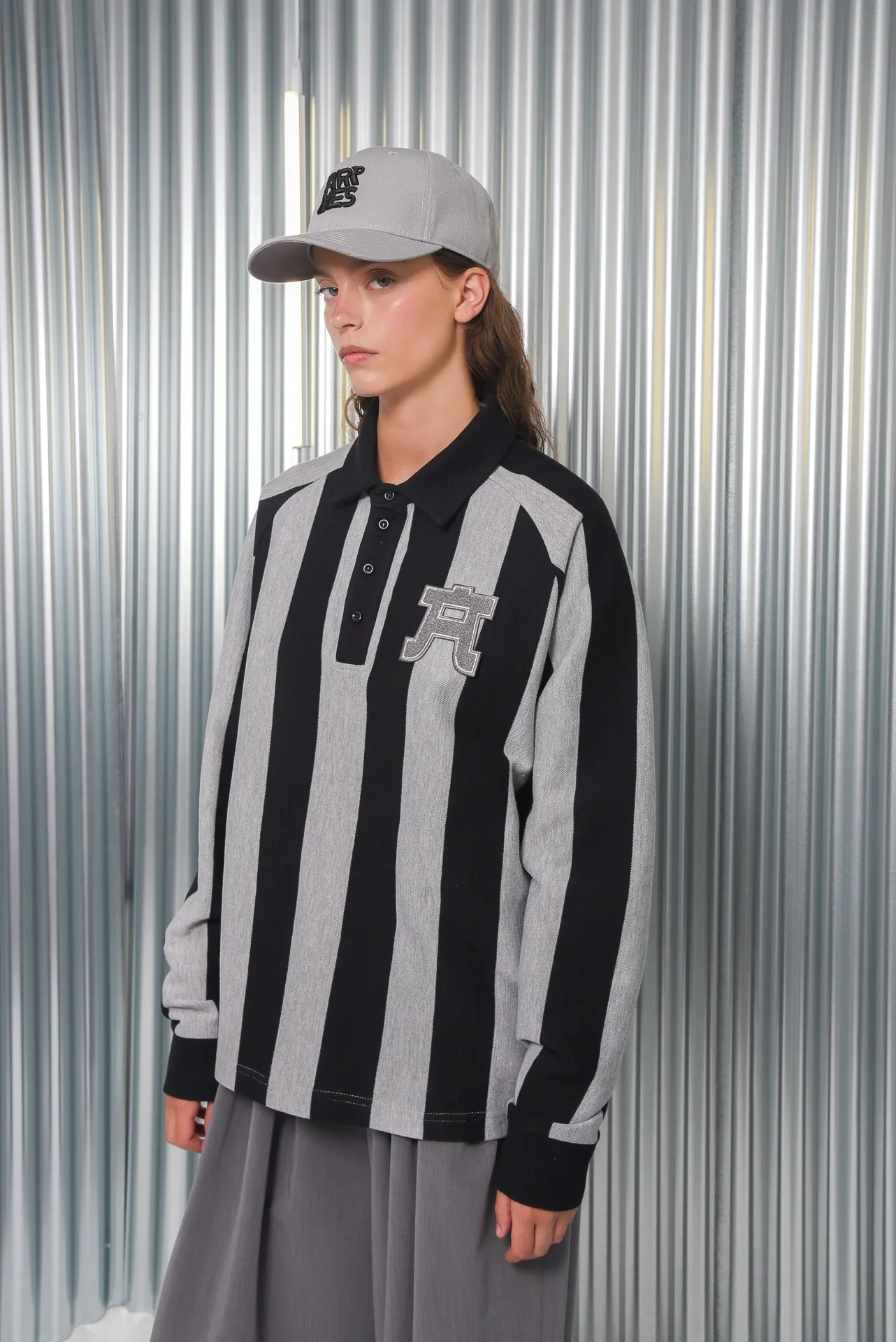 ARPYES YAMATA POLO GREY/BLACK