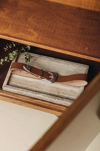 "On the beach" leather belt NICKEL