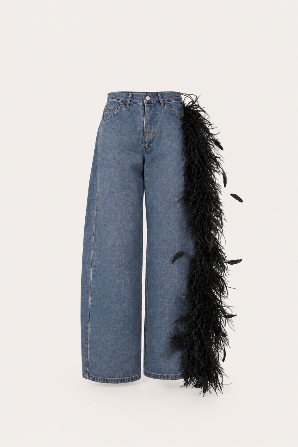 STUDIO83 Regular Waist Feather Jeans