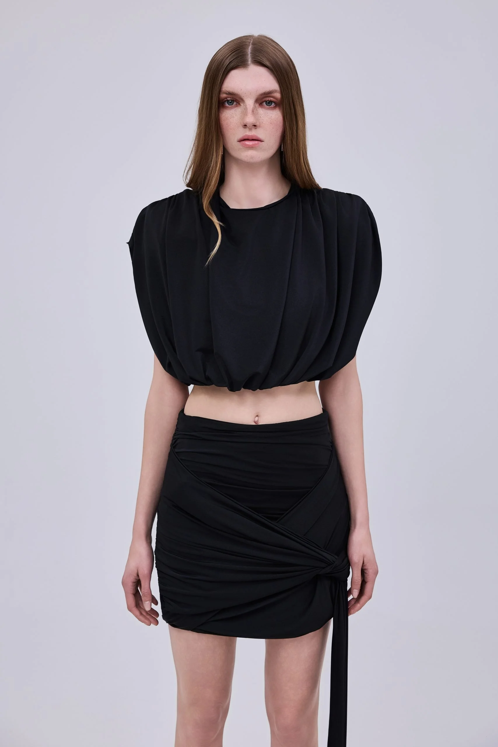 Studio83 Padded Black Crop Top