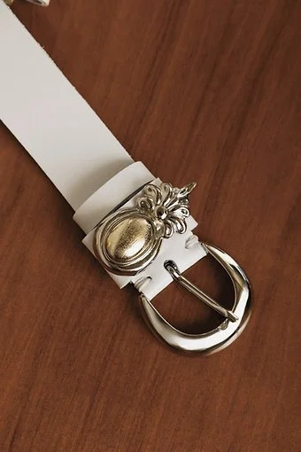 "Sun" leather belt NICKEL