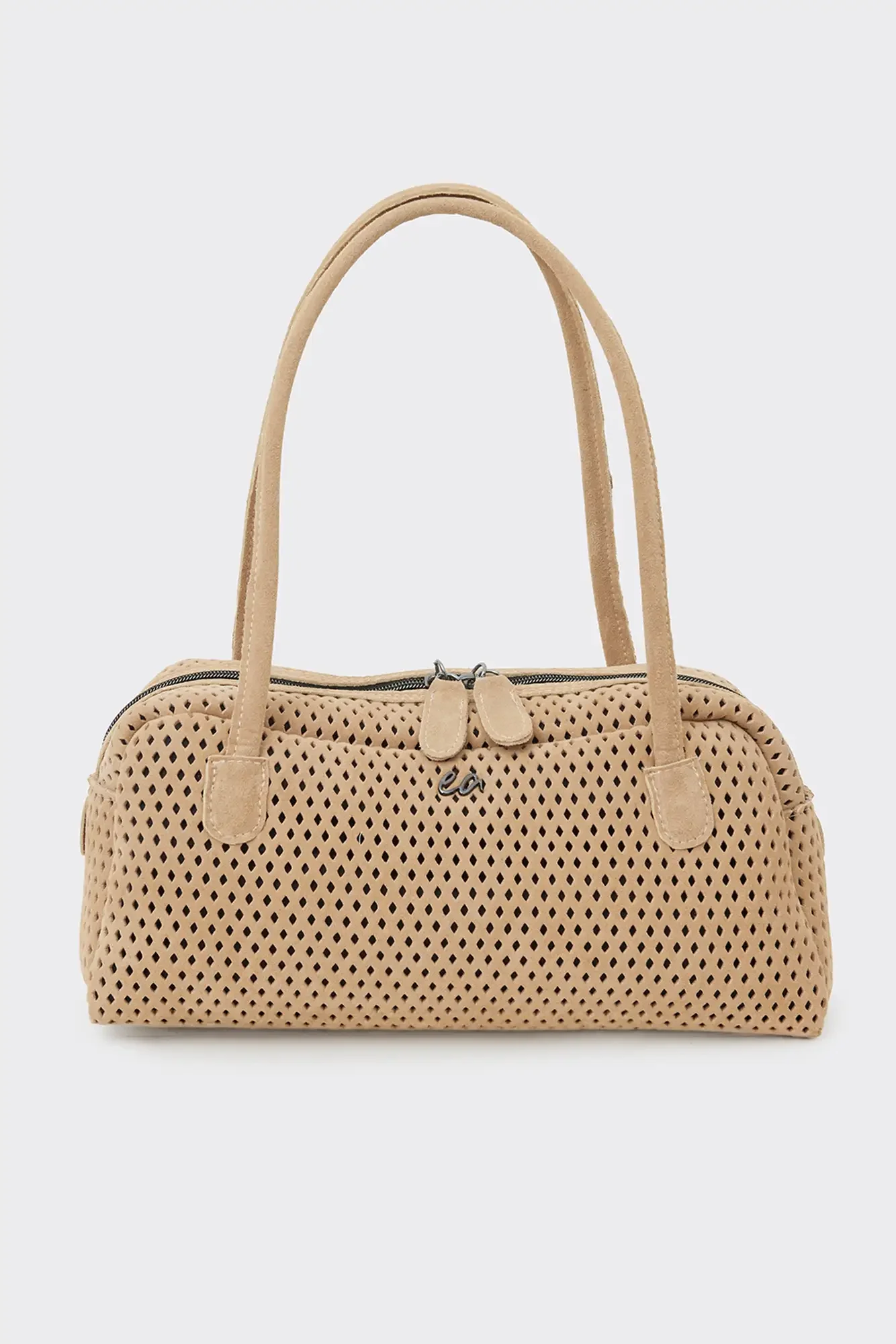 Silhouette Net Planet Suede Τσαντα Ωμου Μπεζ Large