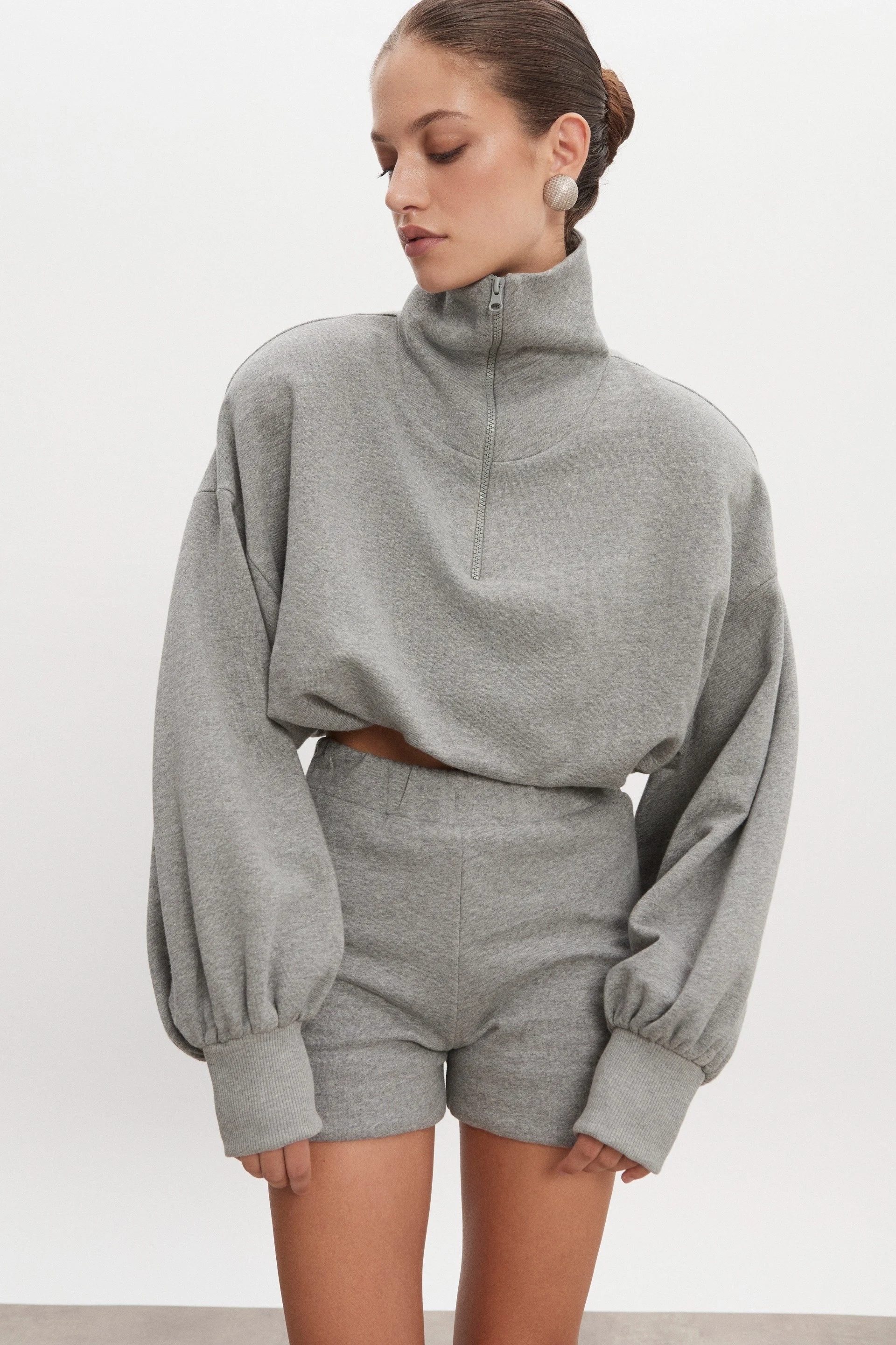 NADIA RAPTI ZEN BLOUSE GREY MELANGE