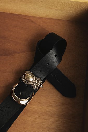 "Sun" leather belt NICKEL