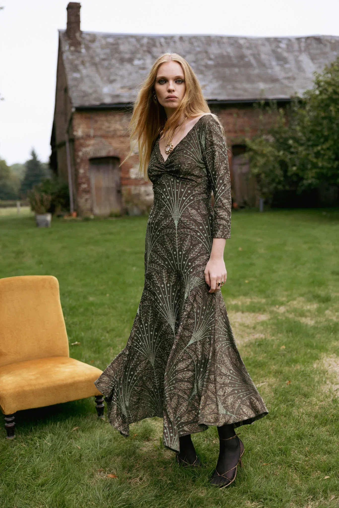 NIDODILEDA HARLOW DRESS EMBOSSED VELVET