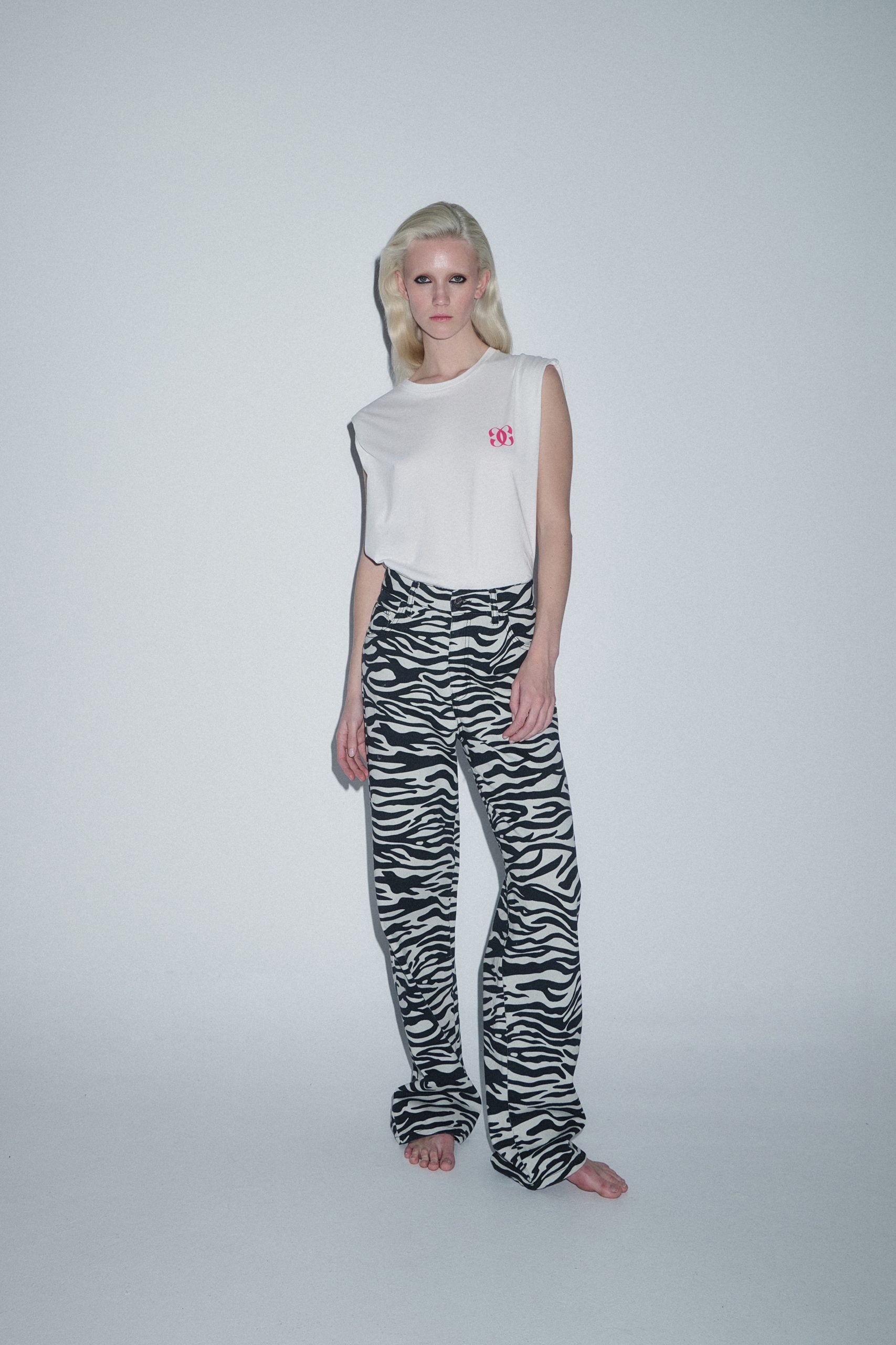 Combos Knitwear Denim Trouser Zebra