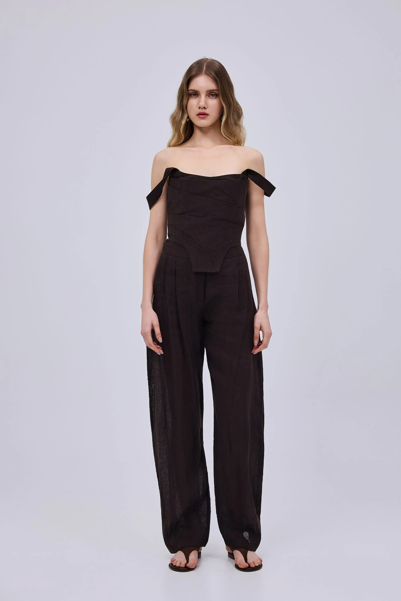 Studio83 Linen Pants Brown