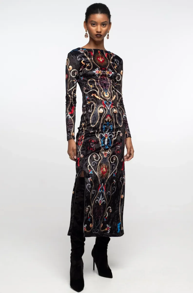 PEACE + CHAOS DUSK SLIT DRESS - Velvet