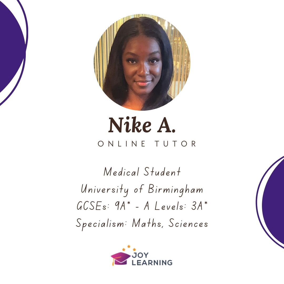 Hi, I'm Nike, a medical student at the University of Birmingham. I studied Biology, Chemistry and Maths A-Levels at Brampton Manor Academy and graduated with top grades. 

I teach with powerpoints to cover all the content on the specification which a