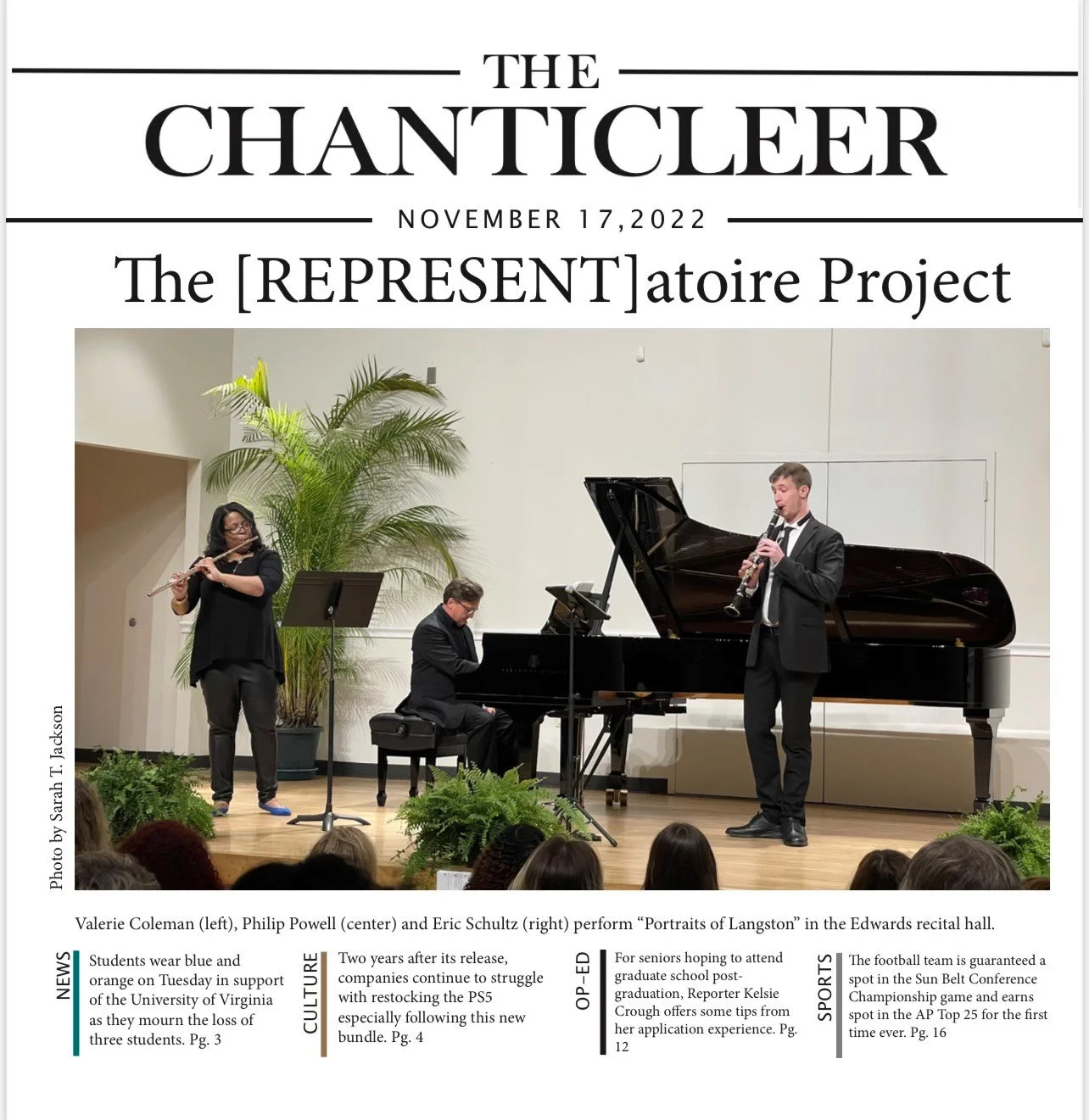 Student Newspaper Front Page