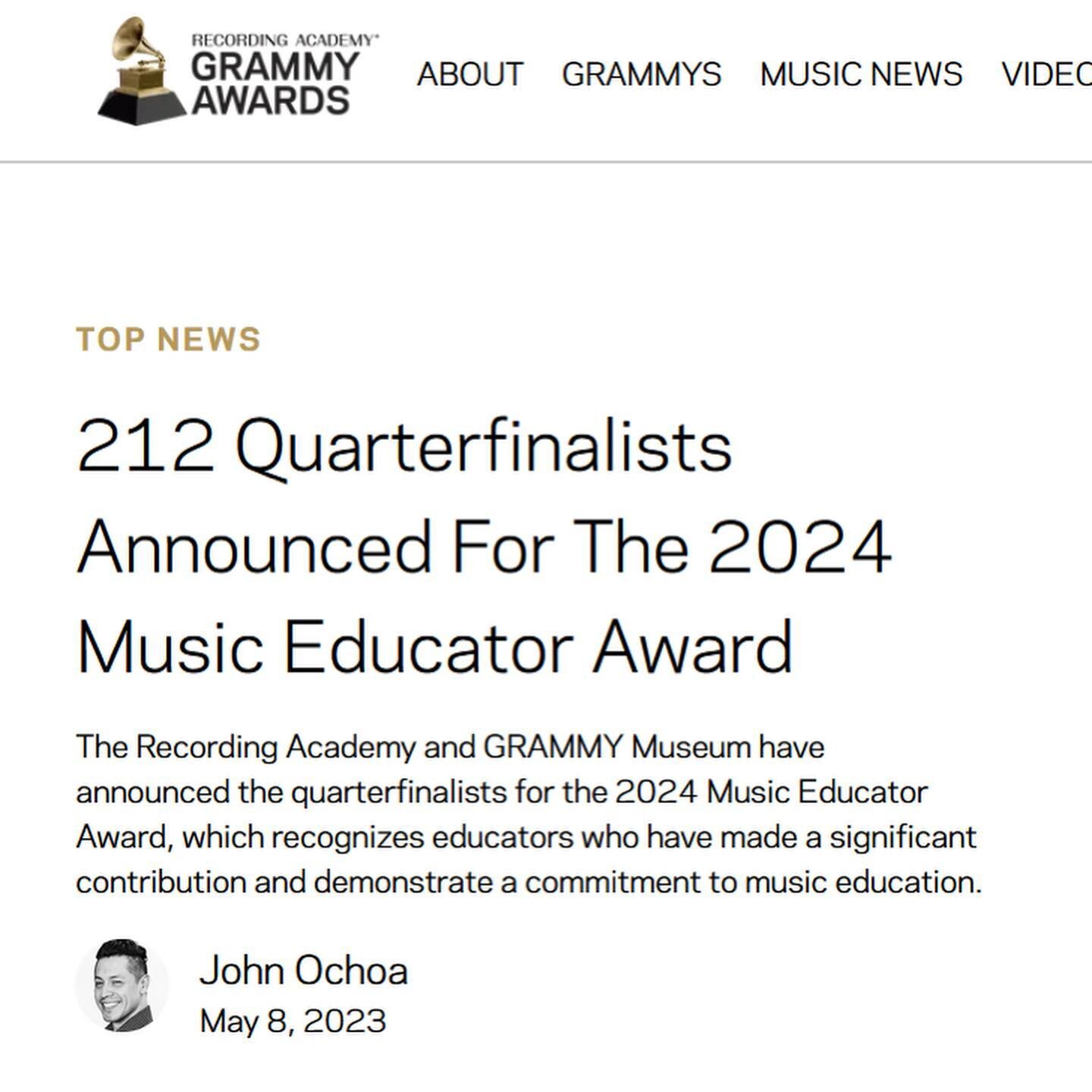 no words&hellip; nothing but gratitude&hellip; thank you @recordingacademy 🤯 #grammy #musiceducation #music #award #teacherappreciationweek #breakingnews #teacher #artist