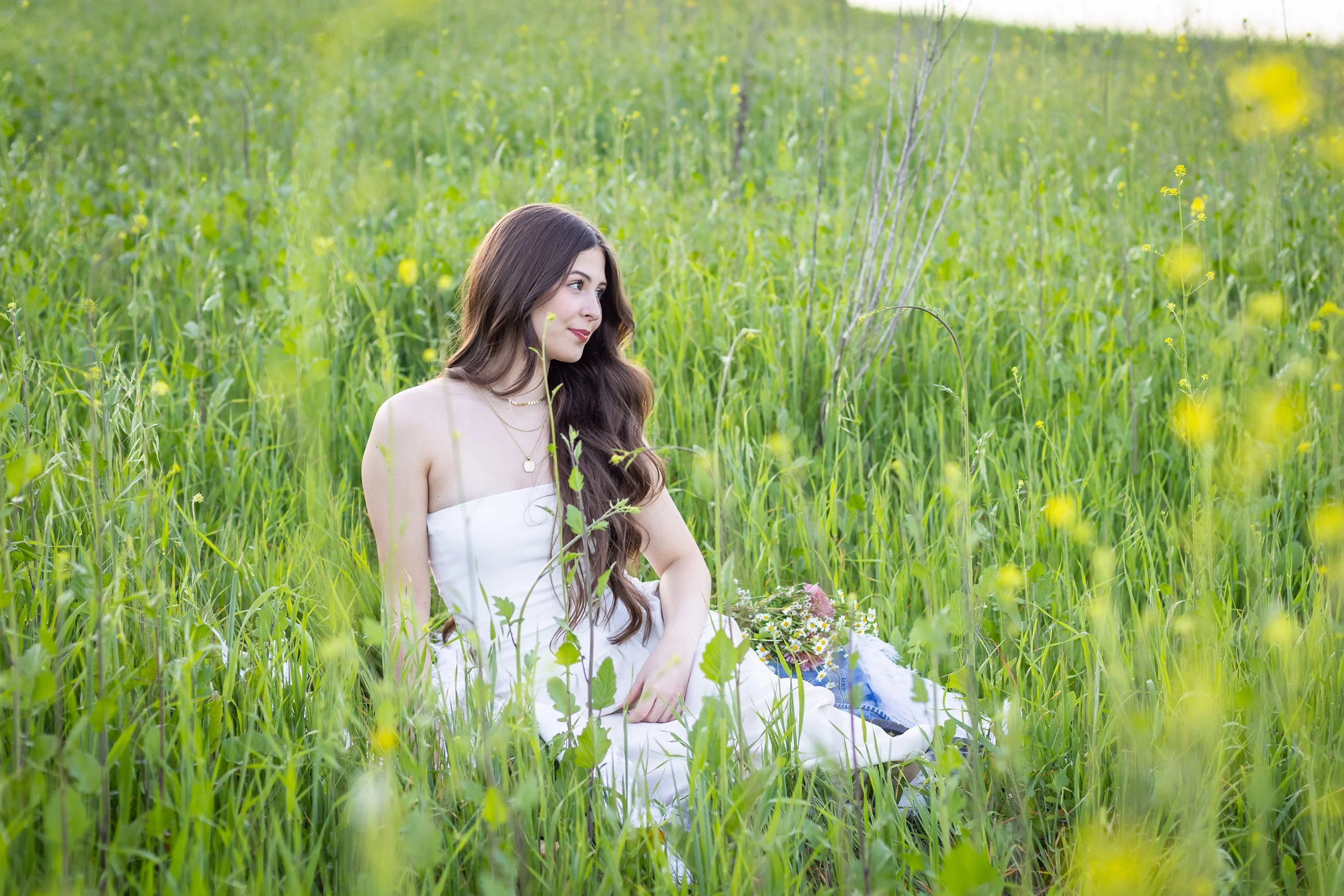 Senior-Pictures-girl-white-dress-jean-jacket-green-field-flowers-guitar-8170.jpg