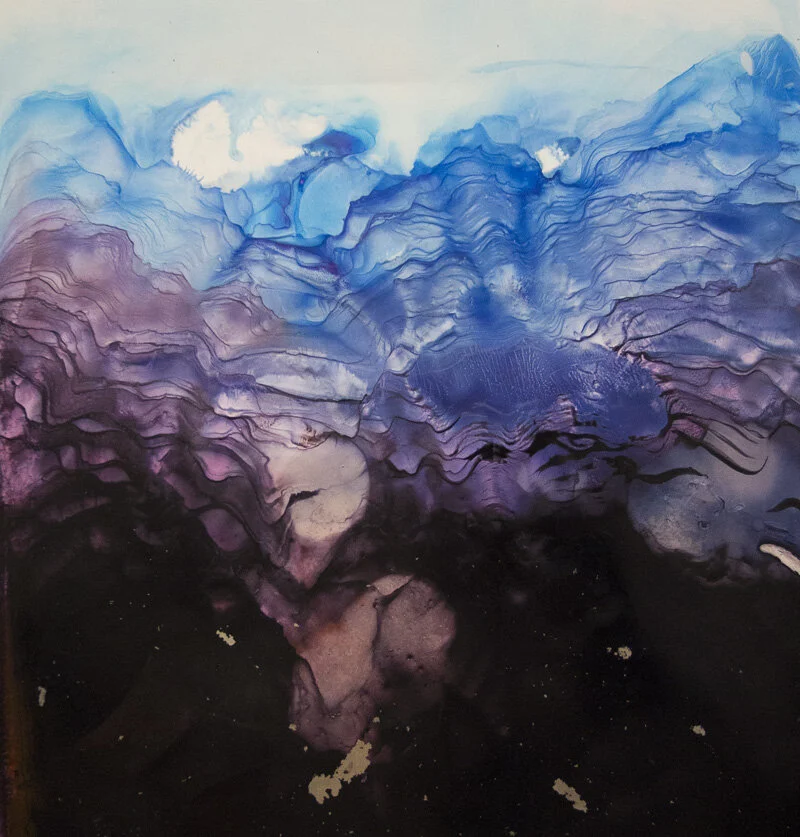 Cave    |    Acrylic on Mylar Over Canvas   |   71cm x 71cm   |   2014