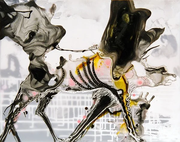 Barrio Dog   |   Acrylic on Mylar on Canvas   |   71 x 58cm